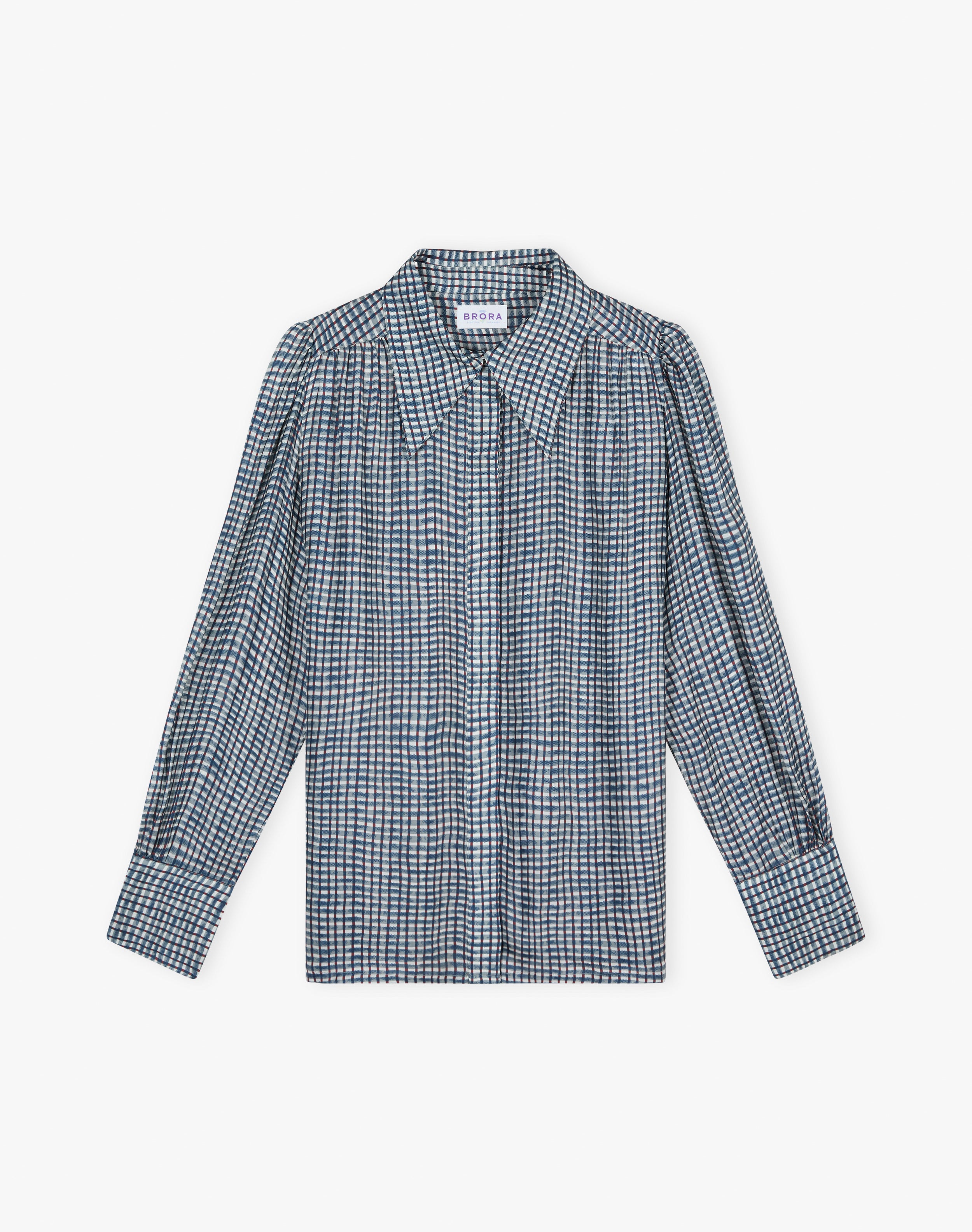 Graphic Check Dagger Collar Shirt