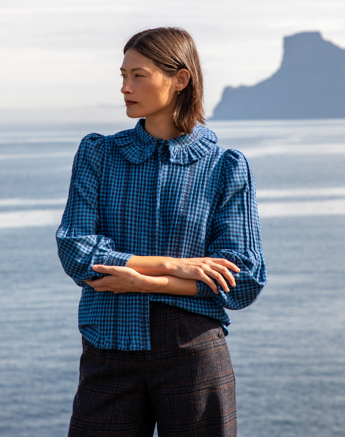 Brushed Cotton Gingham Blouse