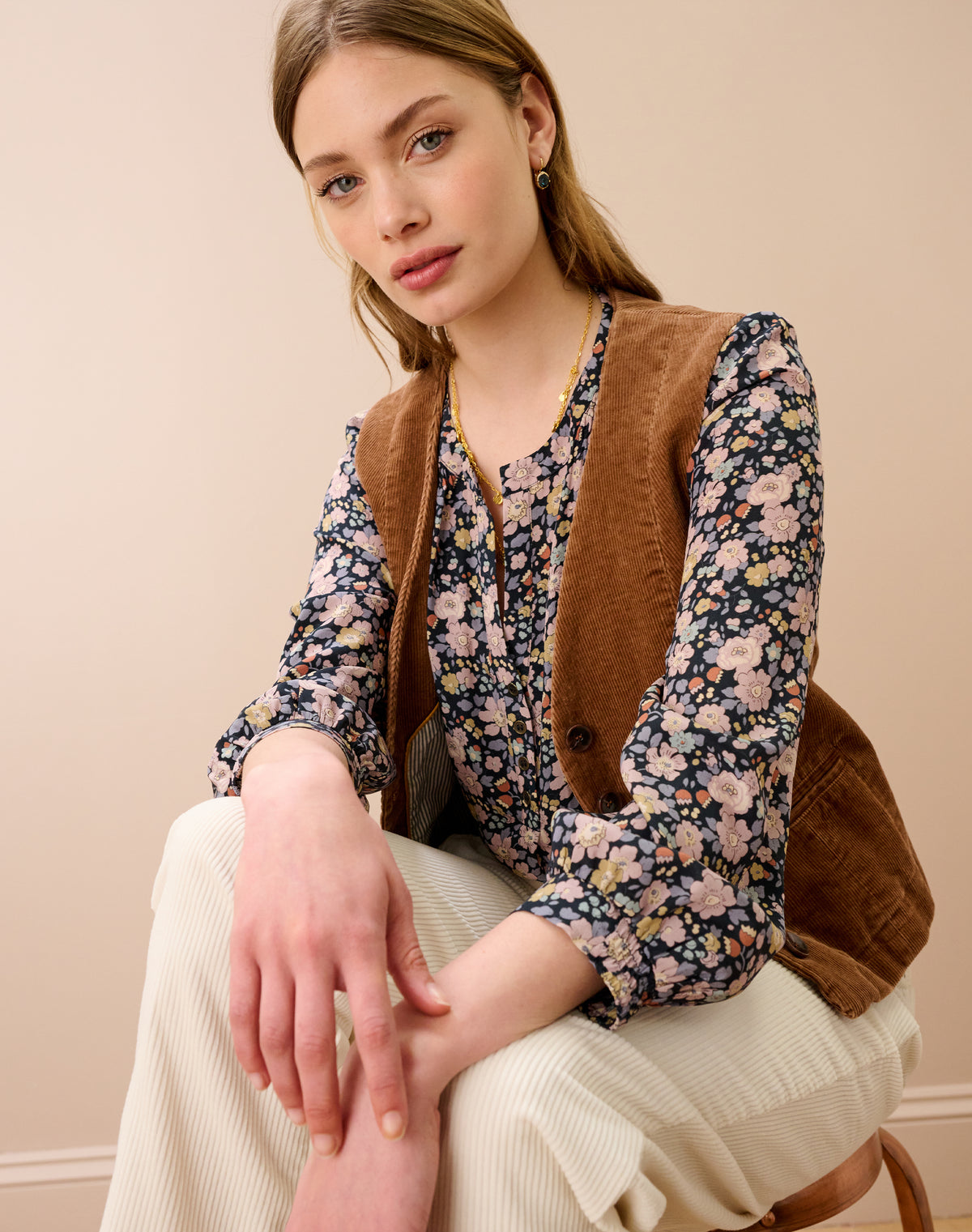 Liberty Print Silk Smock Blouse