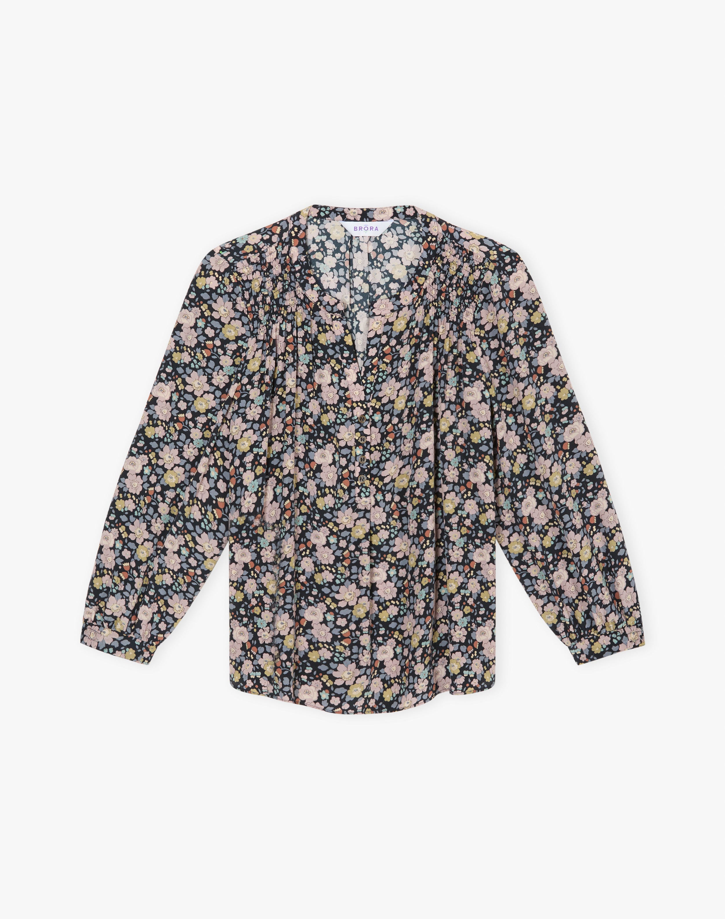 Liberty Print Silk Smock Blouse