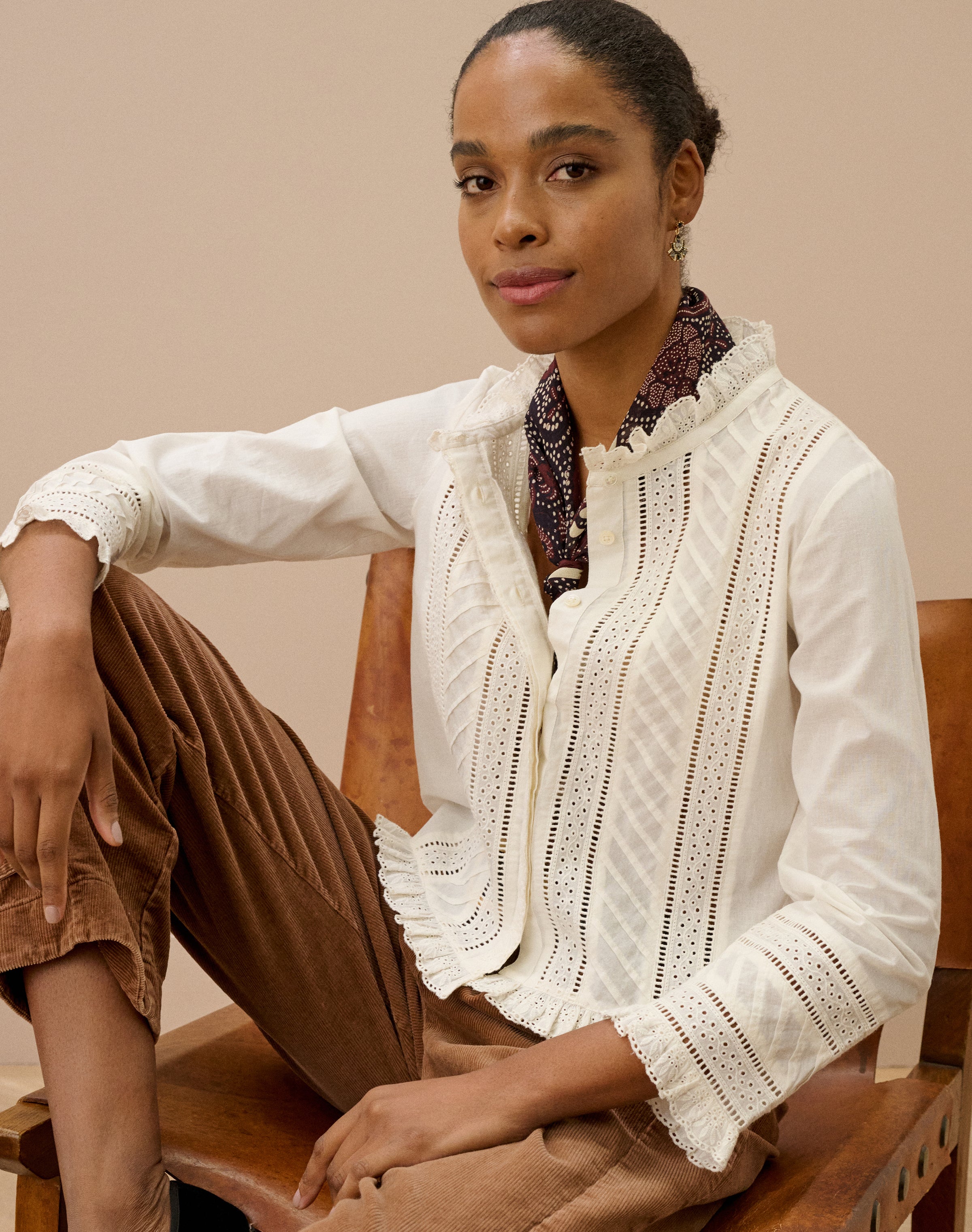 Organic Cotton Broderie Anglaise Blouse