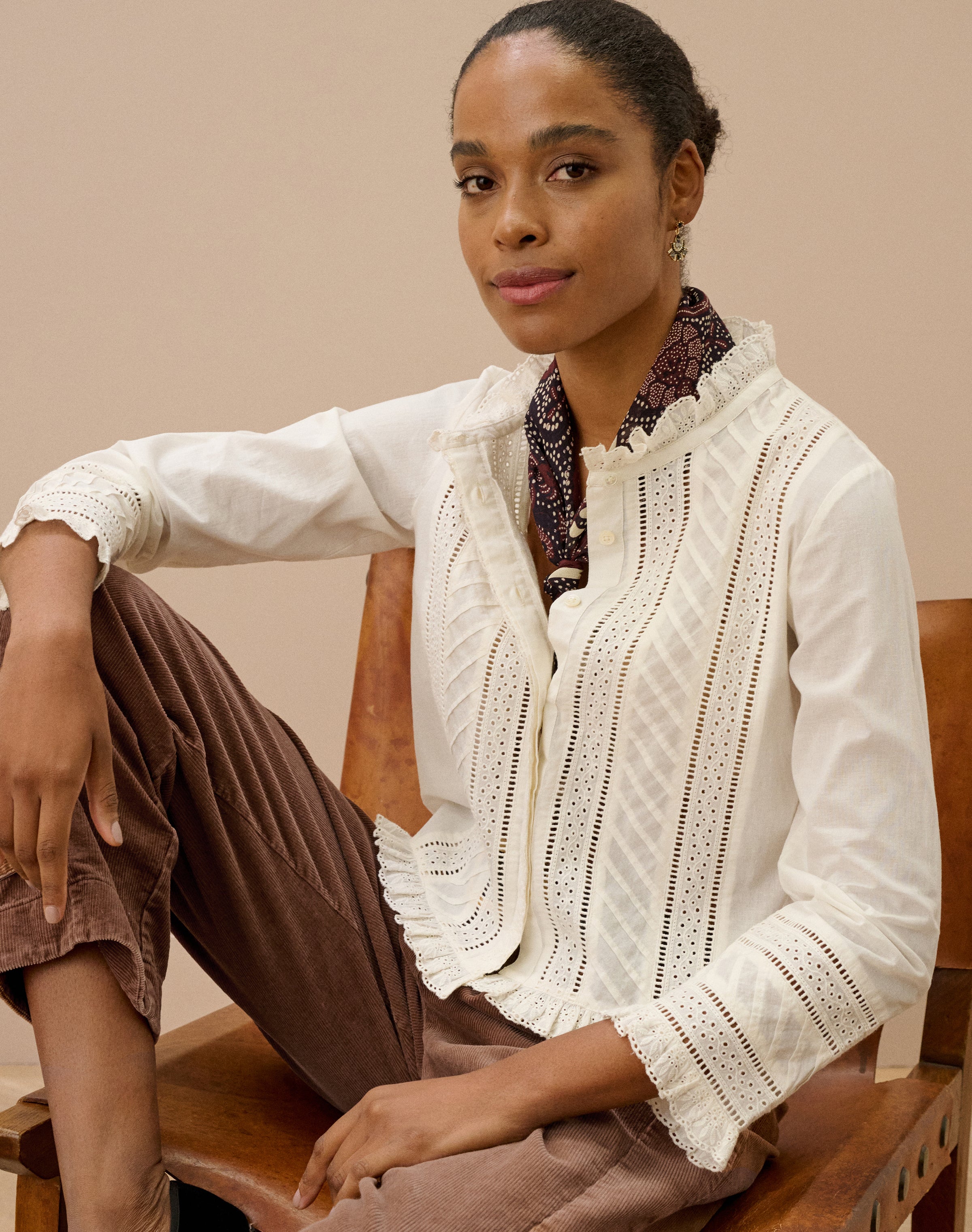 Organic Cotton Broderie Anglaise Blouse