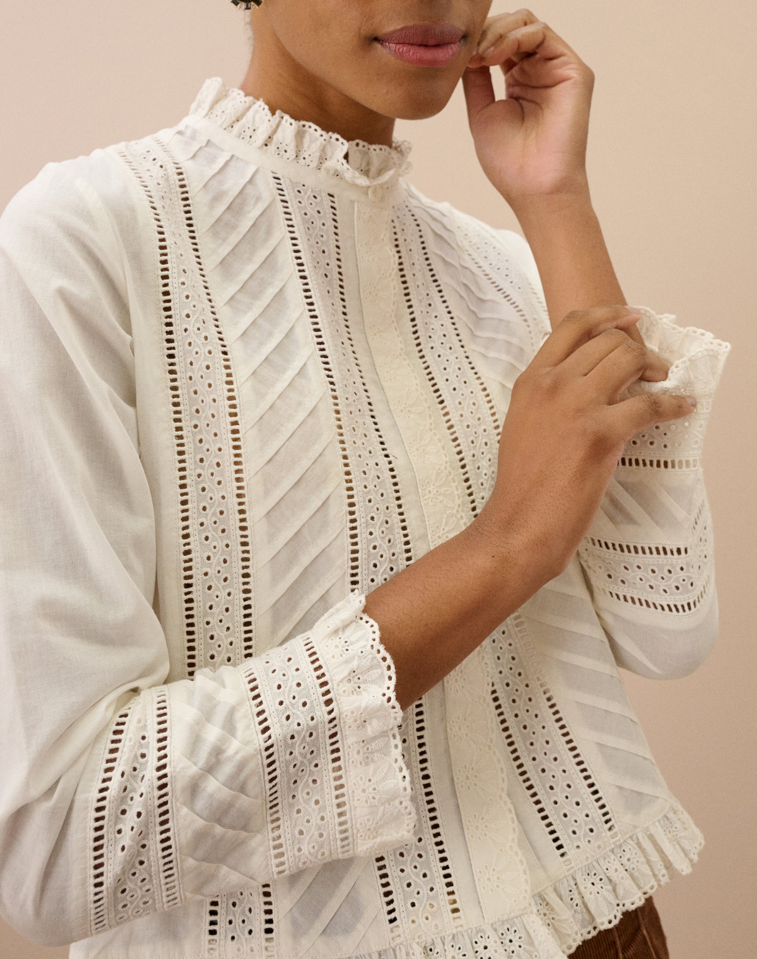 Organic Cotton Broderie Anglaise Blouse