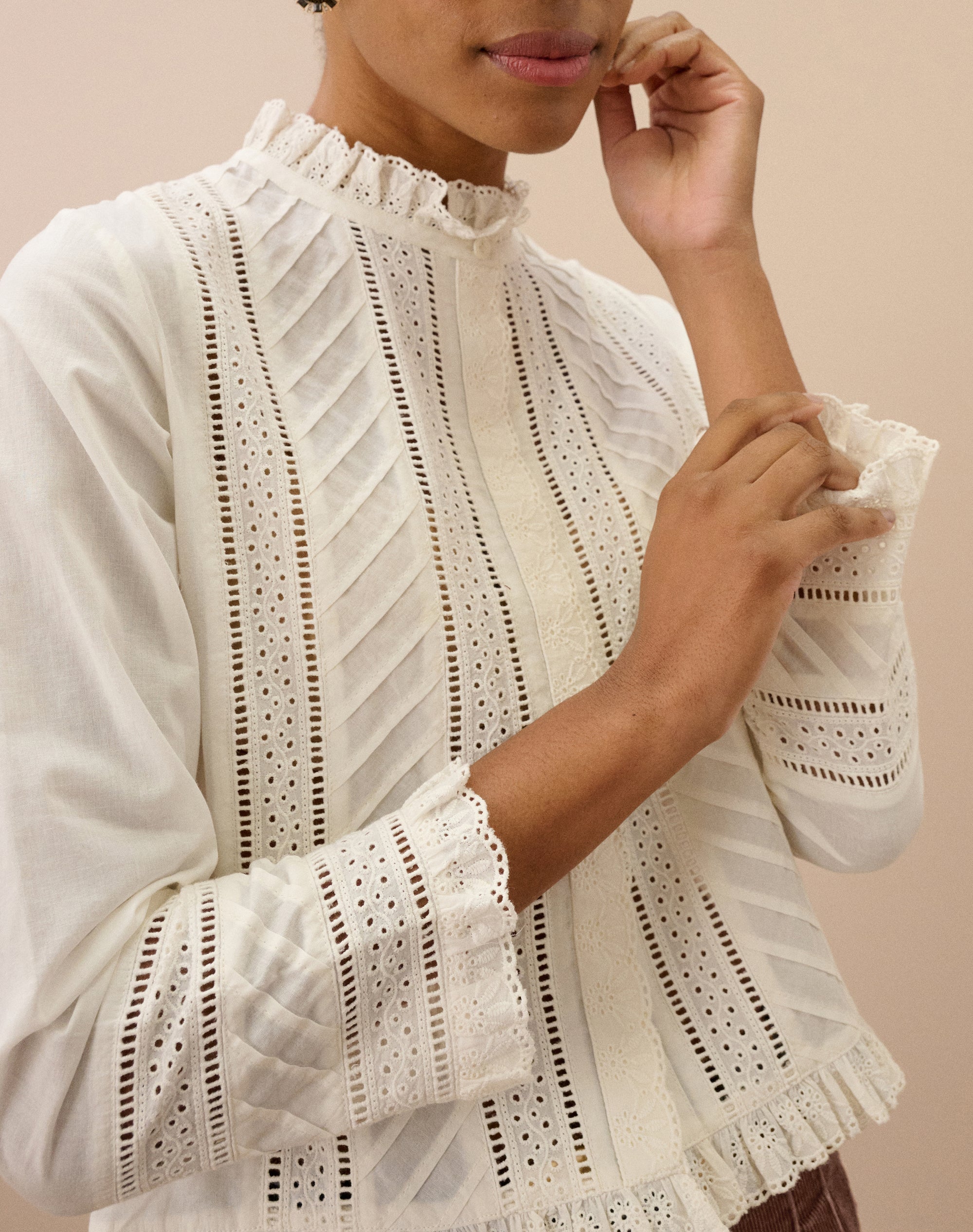 Organic Cotton Broderie Anglaise Blouse