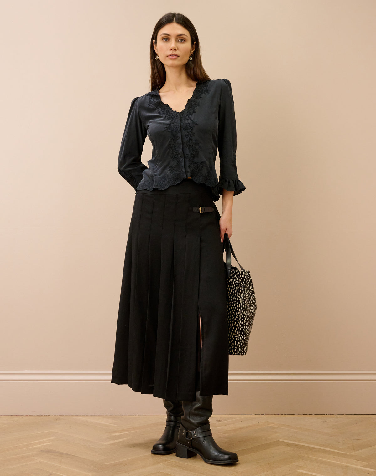 Silk Embroidered Fitted Blouse