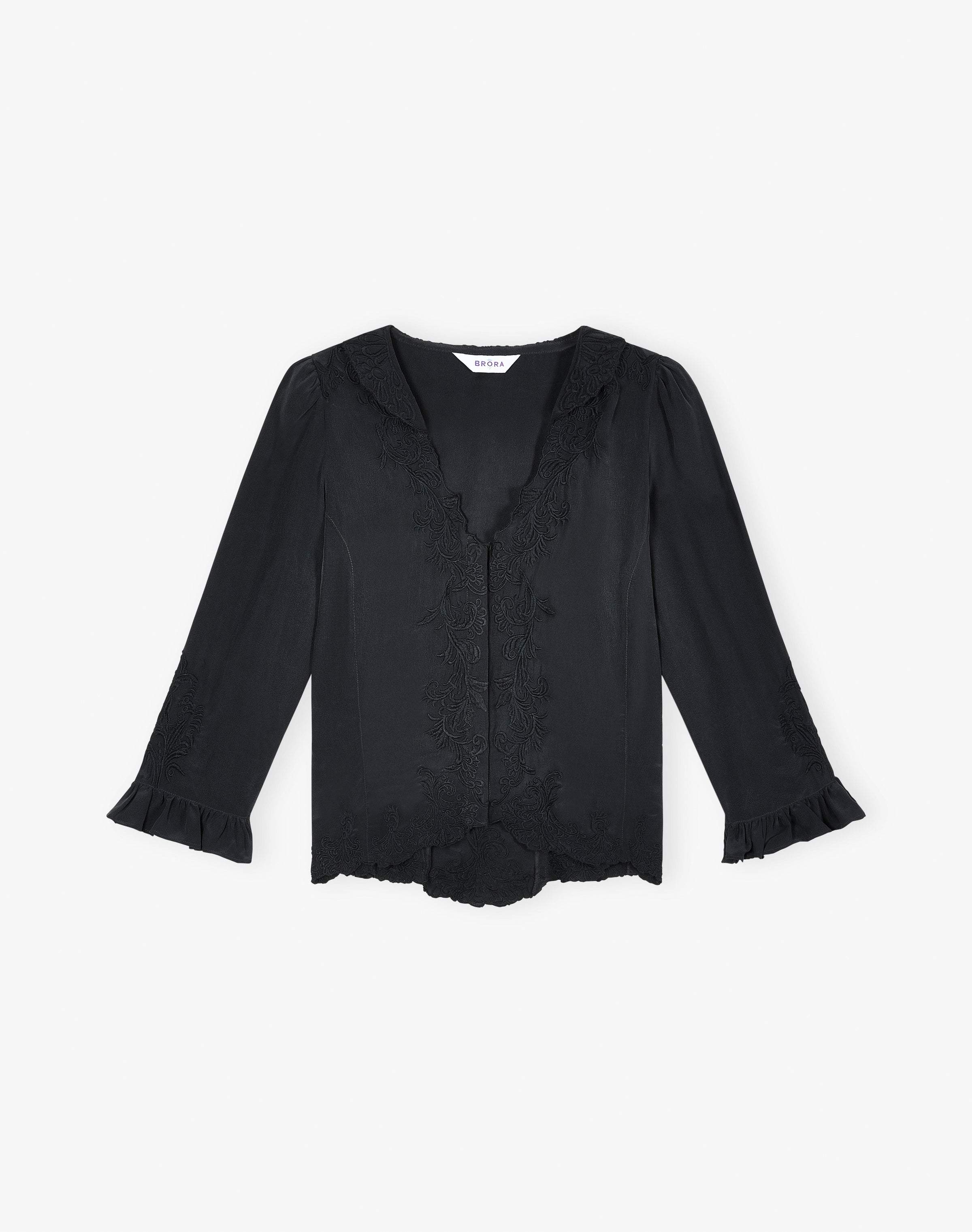 Silk Embroidered Fitted Blouse