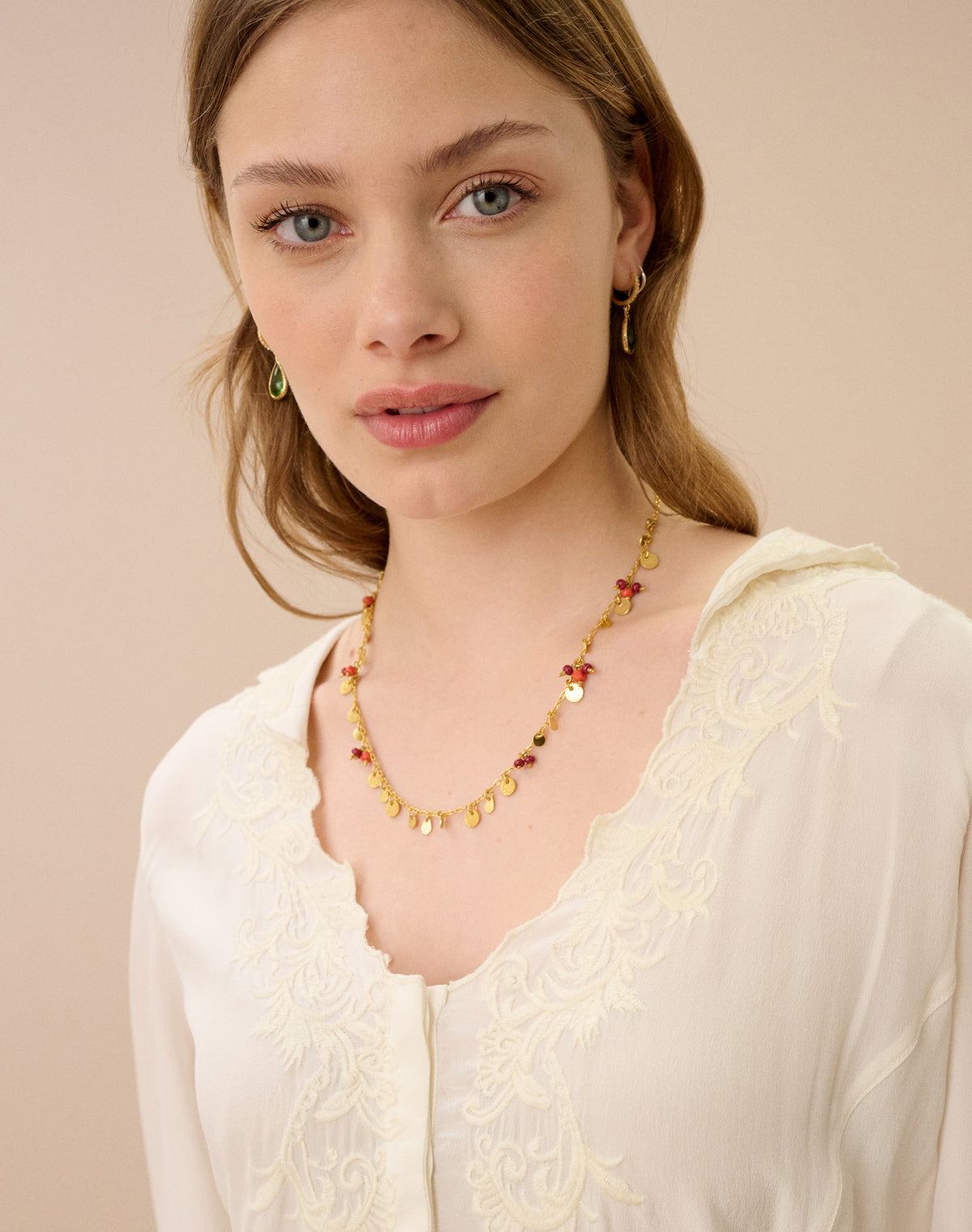 Silk Embroidered Fitted Blouse
