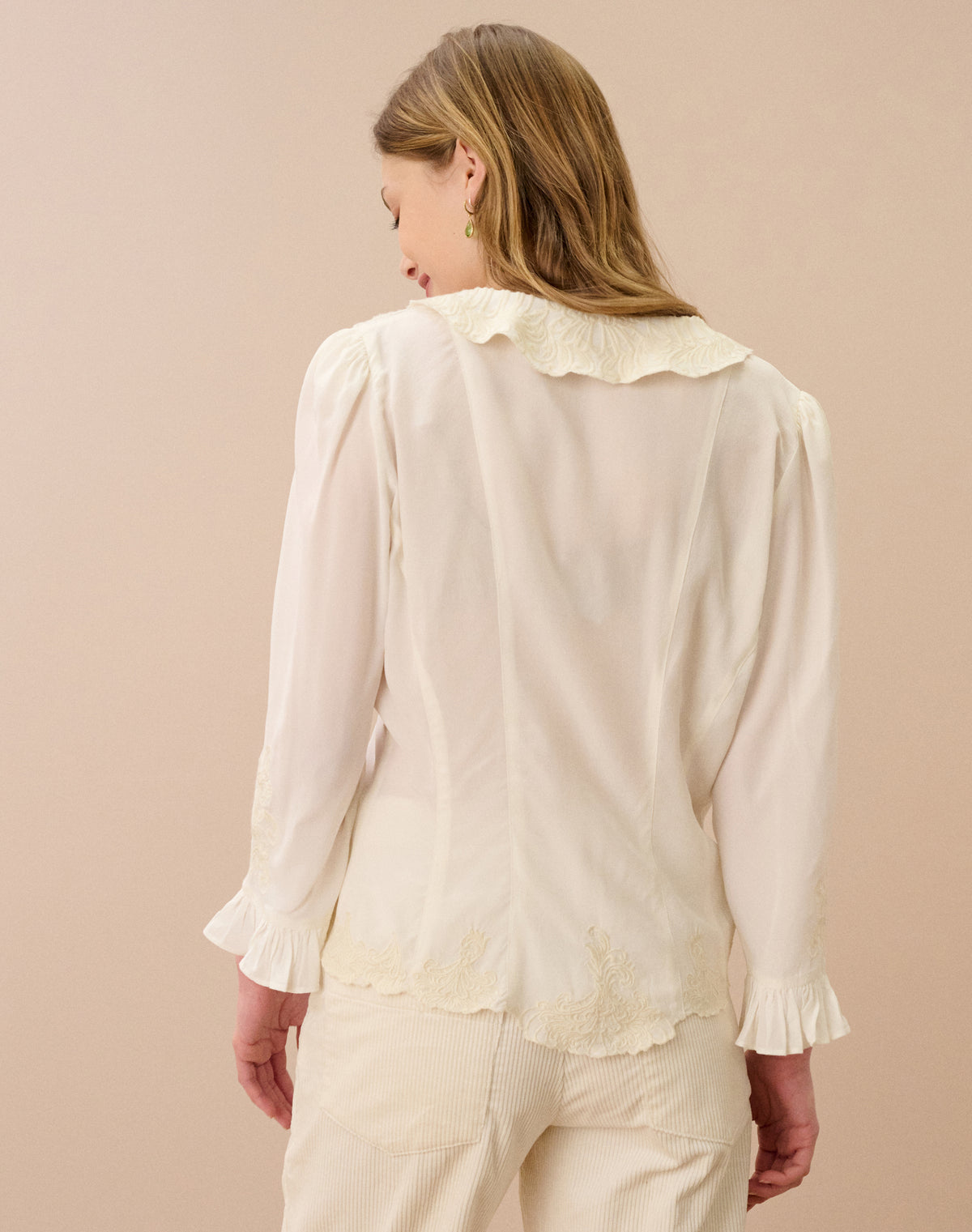 Silk Embroidered Fitted Blouse