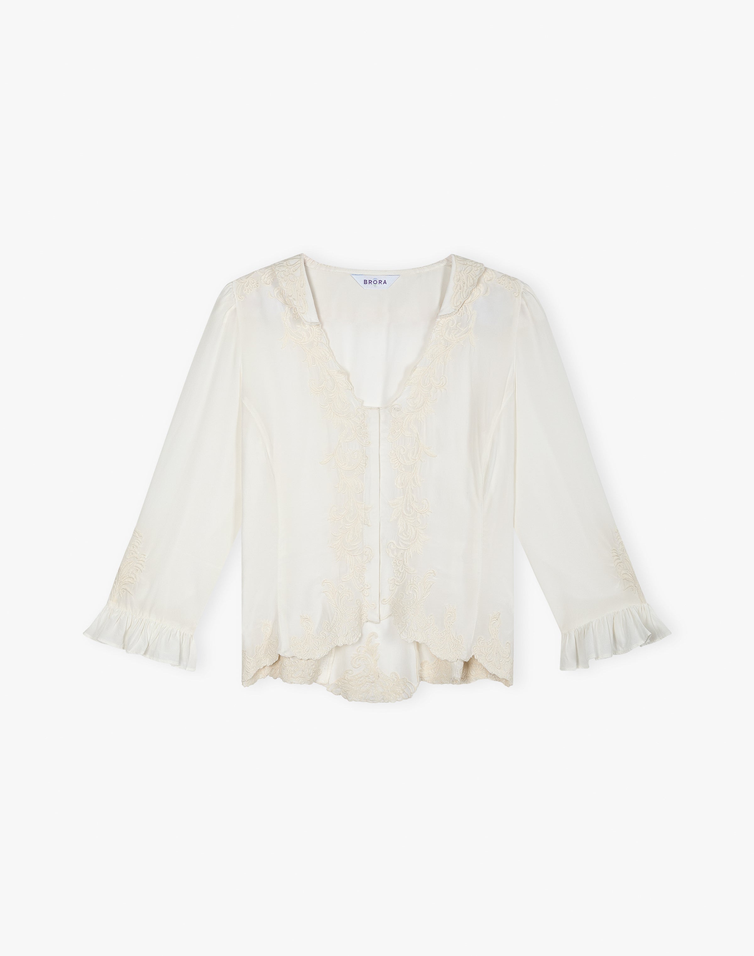 Silk Embroidered Fitted Blouse