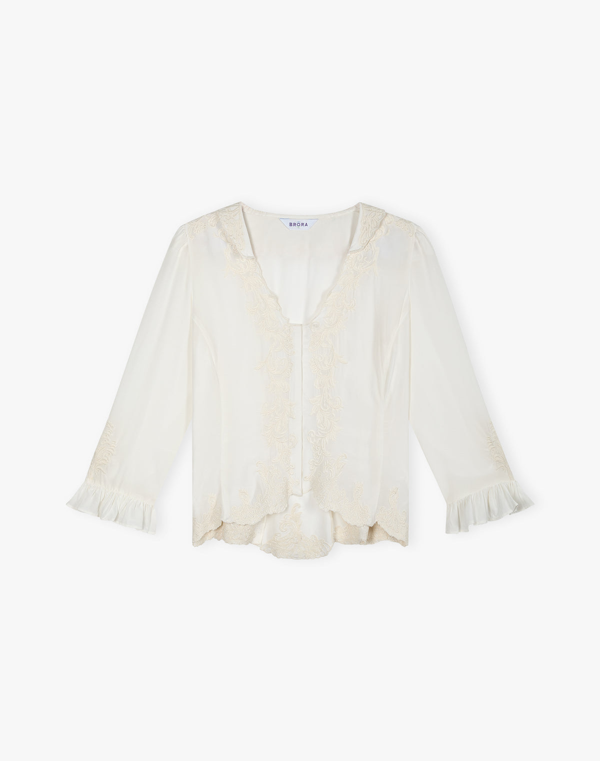 Silk Embroidered Fitted Blouse