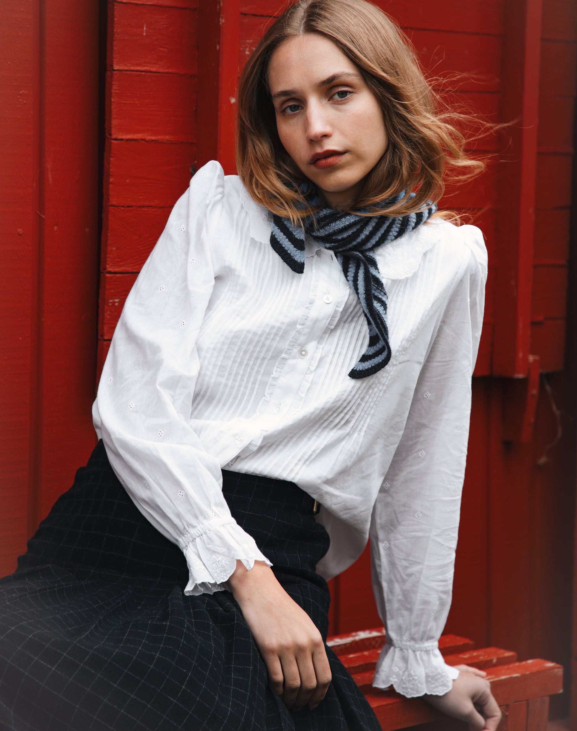 Organic Cotton Pintuck Blouse