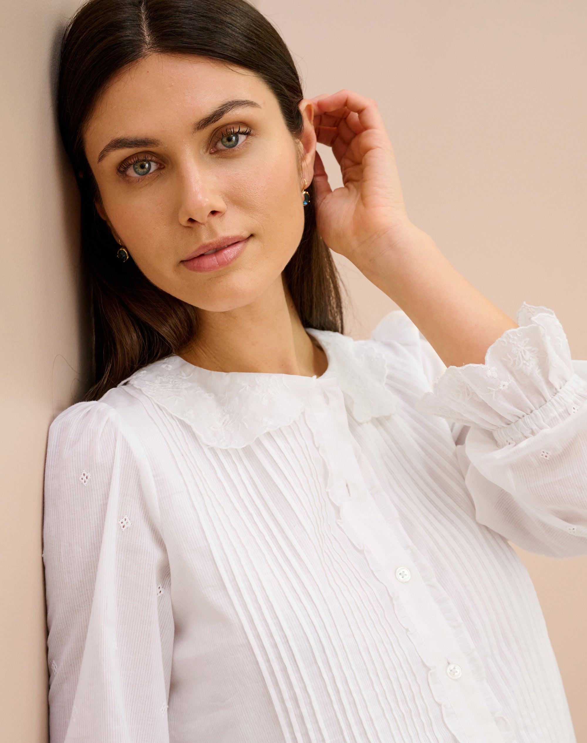 Organic Cotton Pintuck Blouse