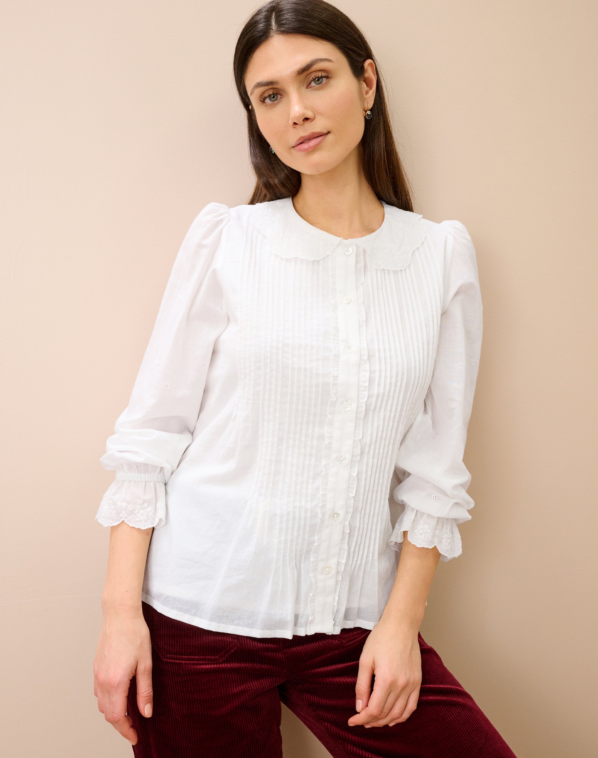 Organic Cotton Pintuck Blouse