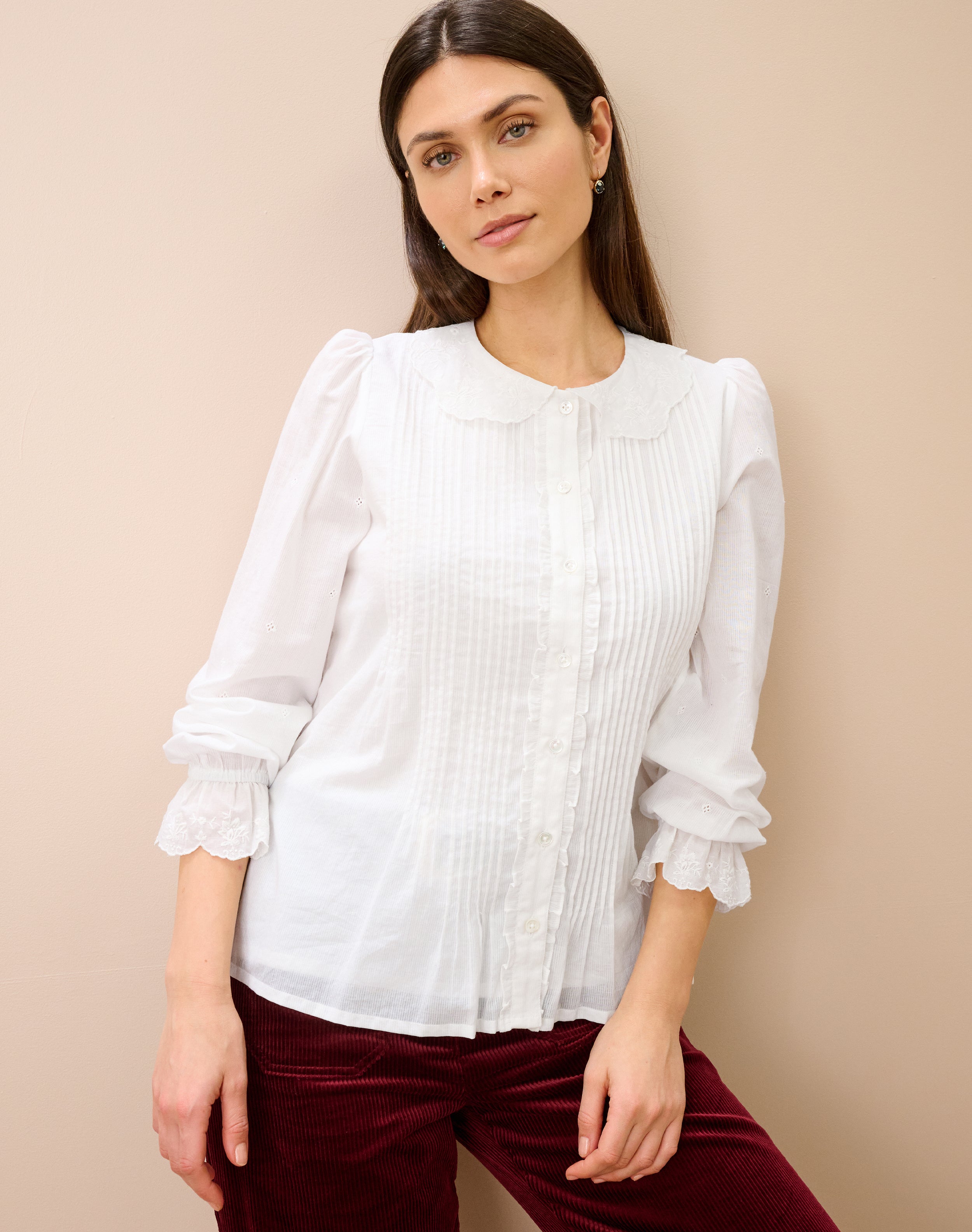 Organic Cotton Pintuck Blouse