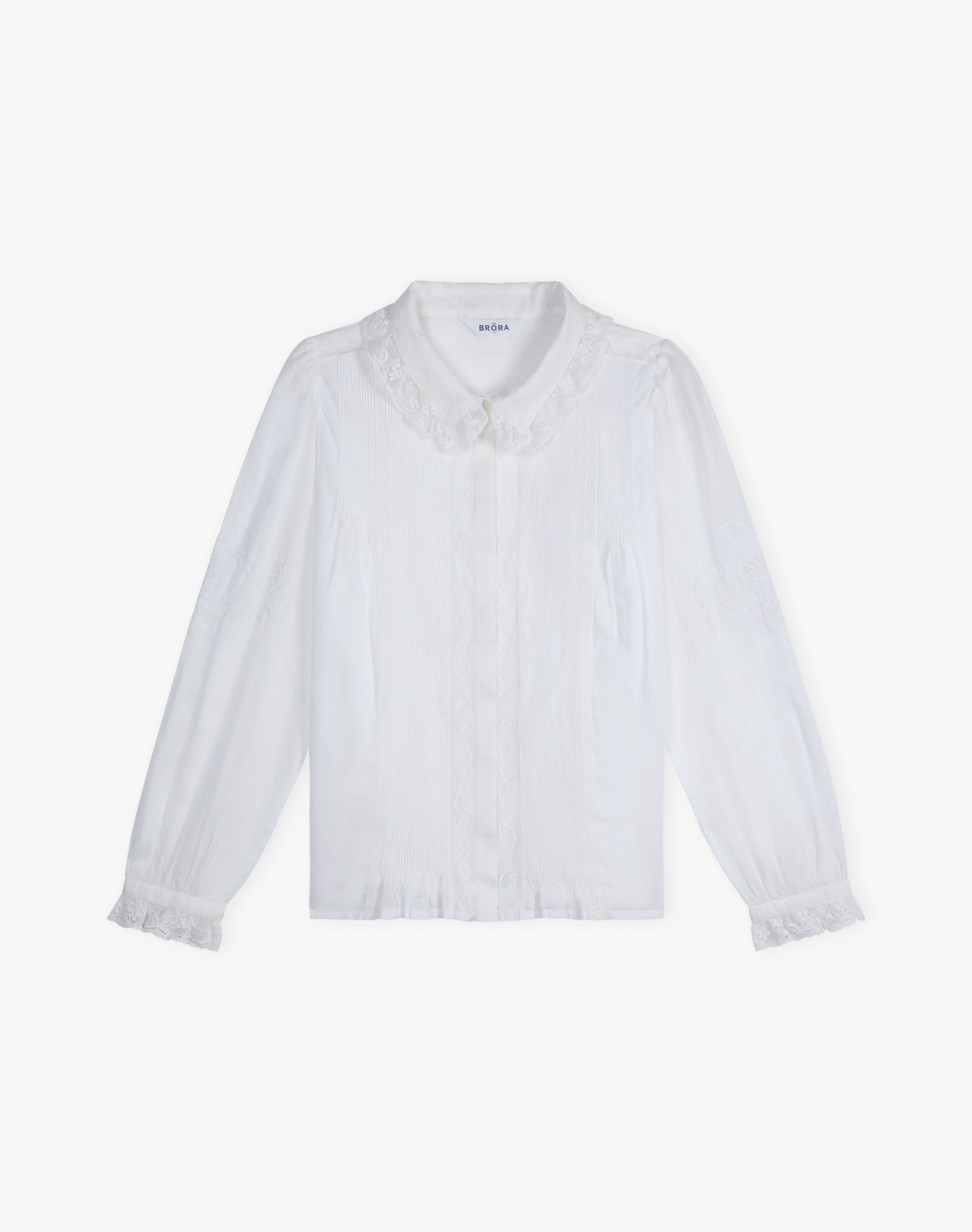 Organic Cotton Lace Trim Blouse
