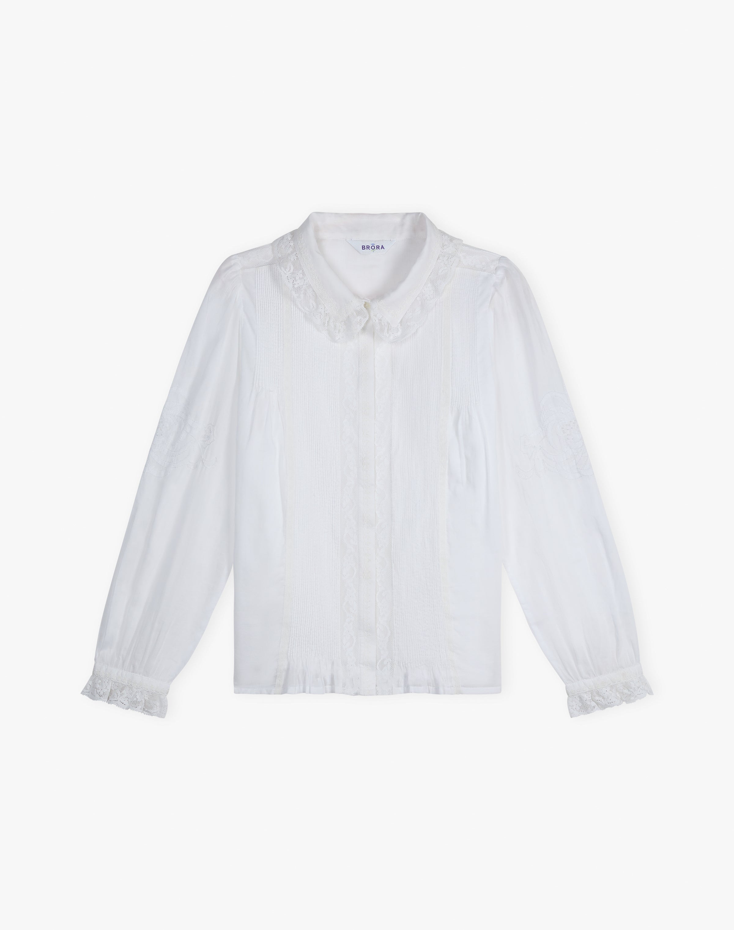 Organic Cotton Lace Trim Blouse