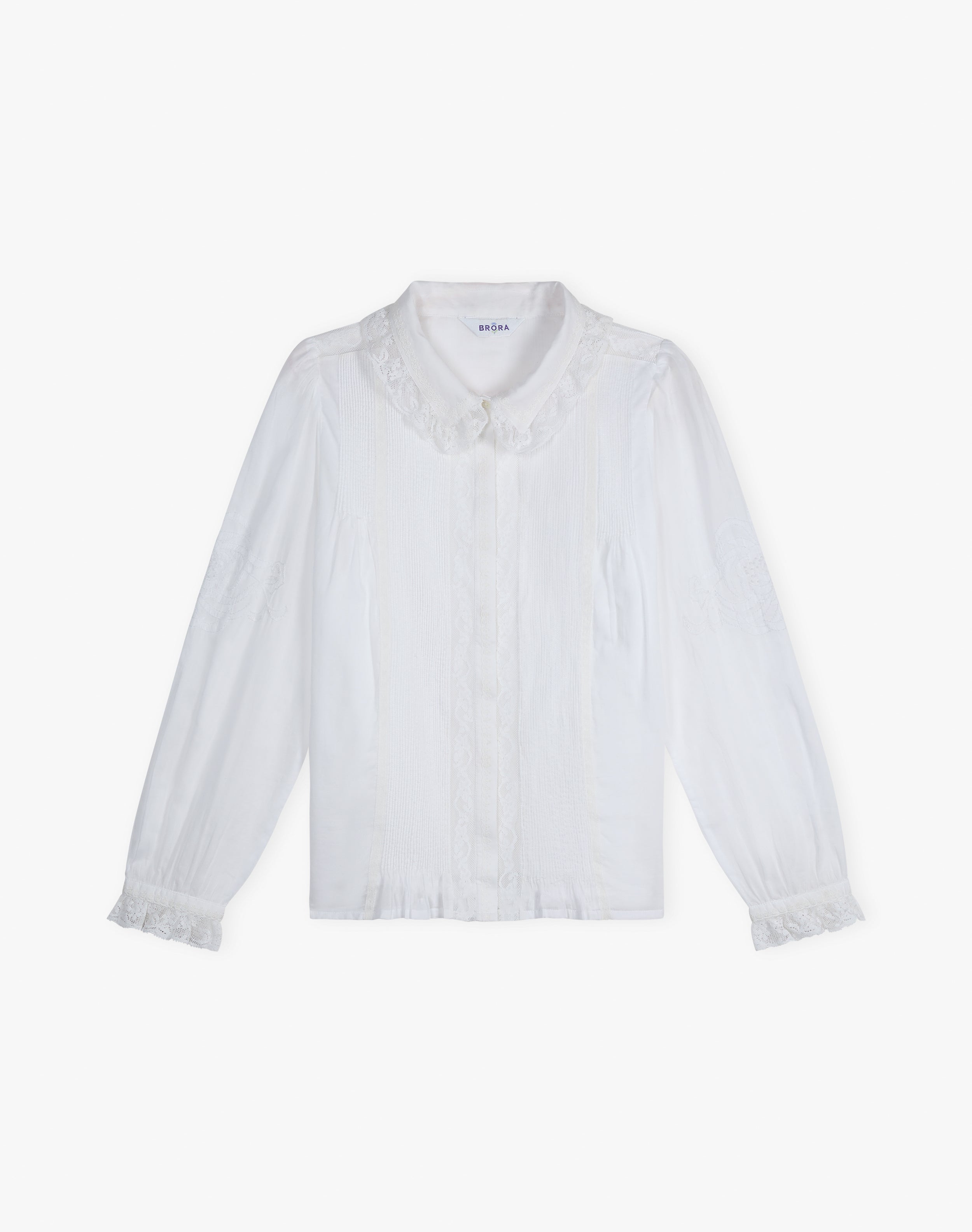 Organic Cotton Lace Trim Blouse