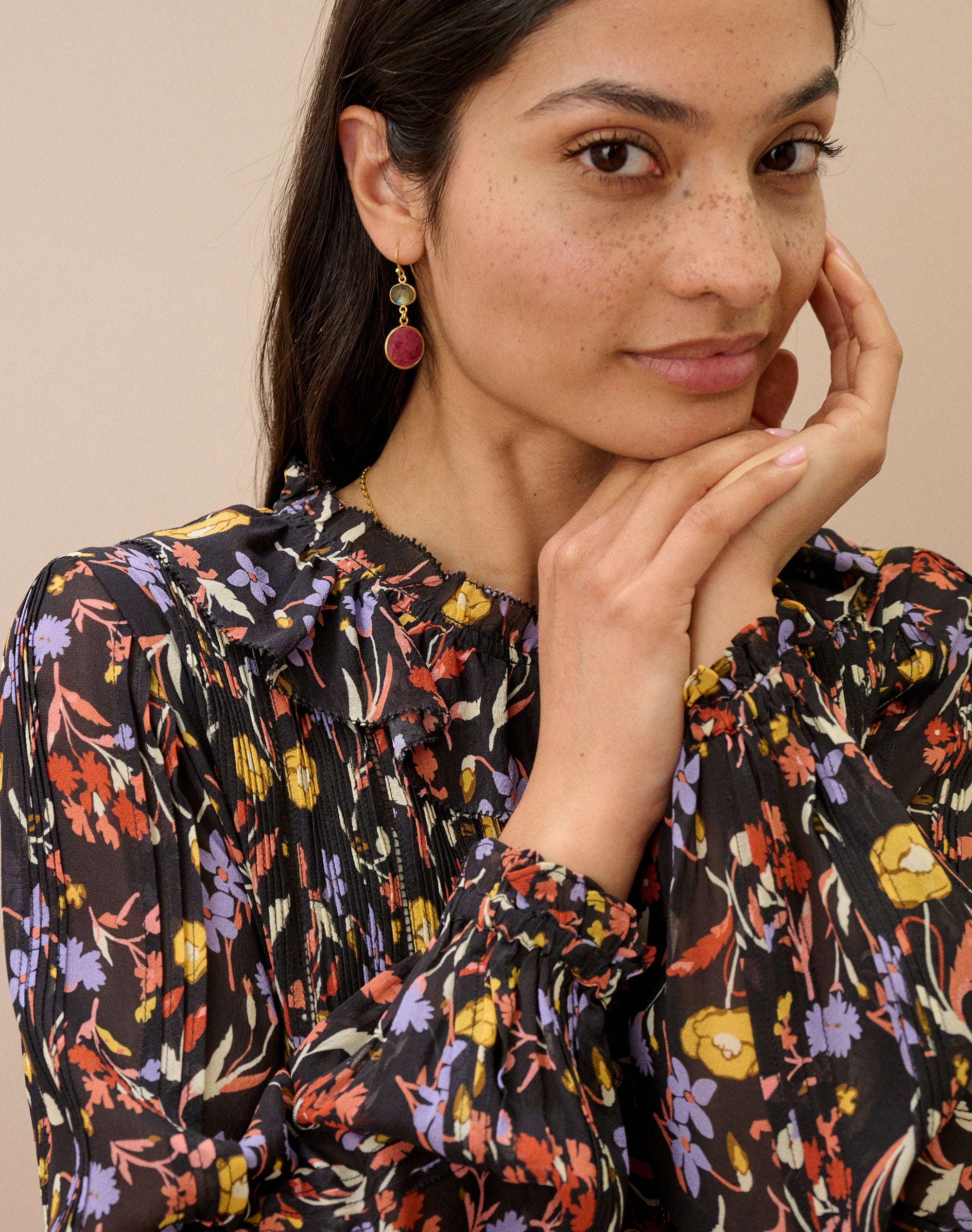 Silk Bouquet Print Blouse