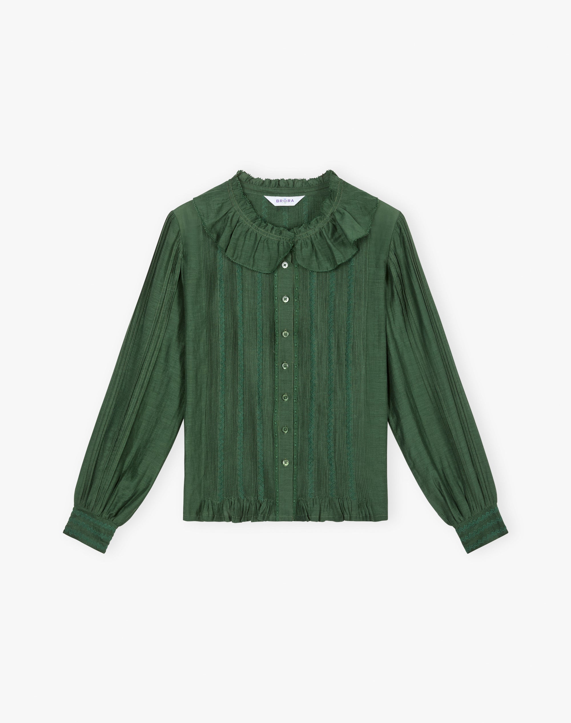 Silk Cotton Frill Collar Blouse