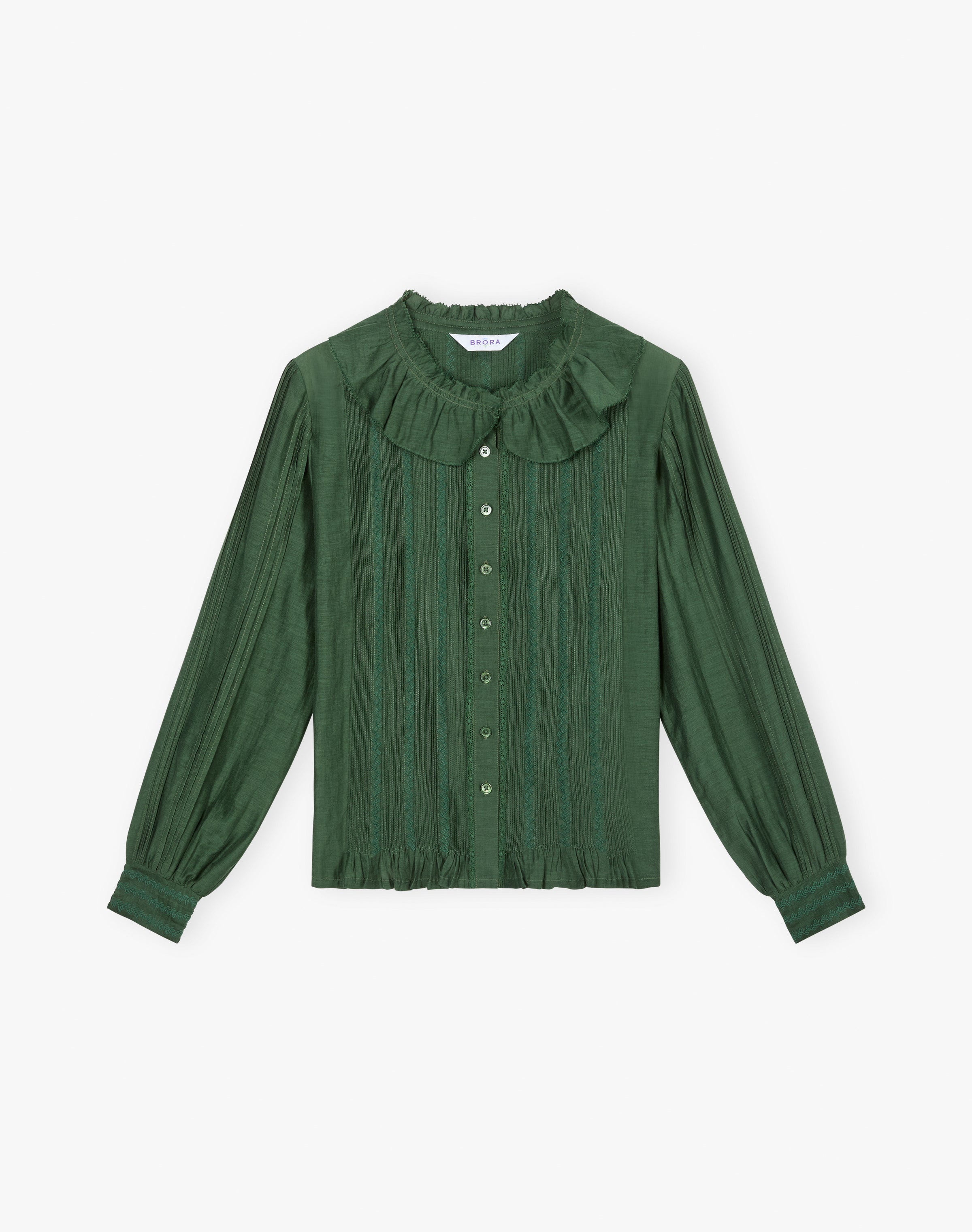 Silk Cotton Frill Collar Blouse