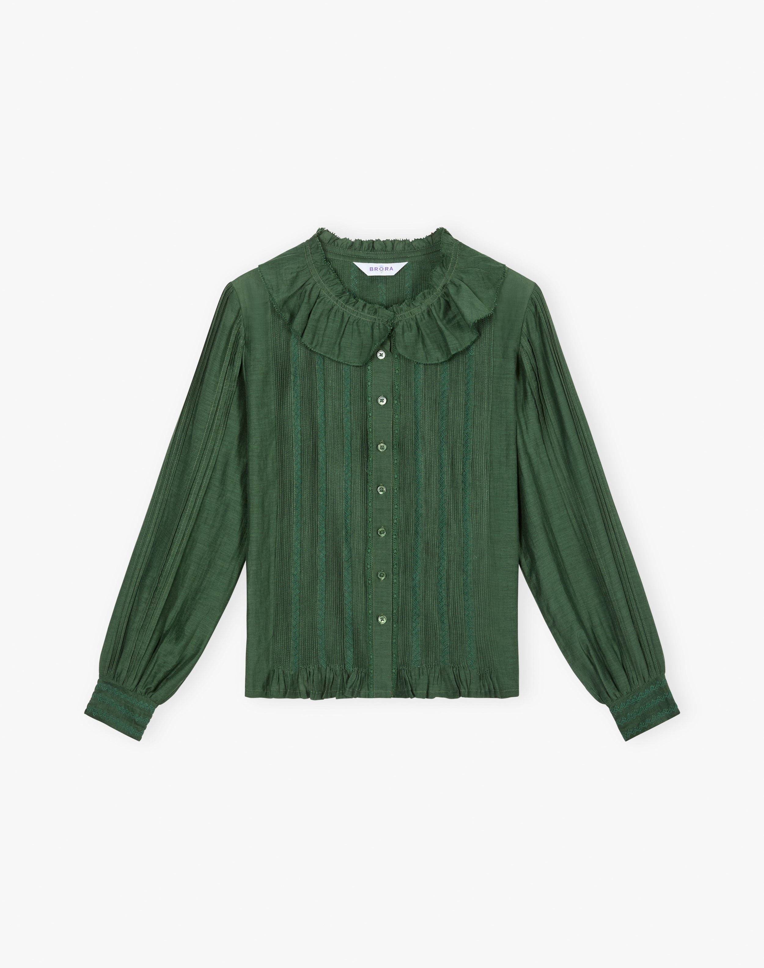 Silk Cotton Frill Collar Blouse