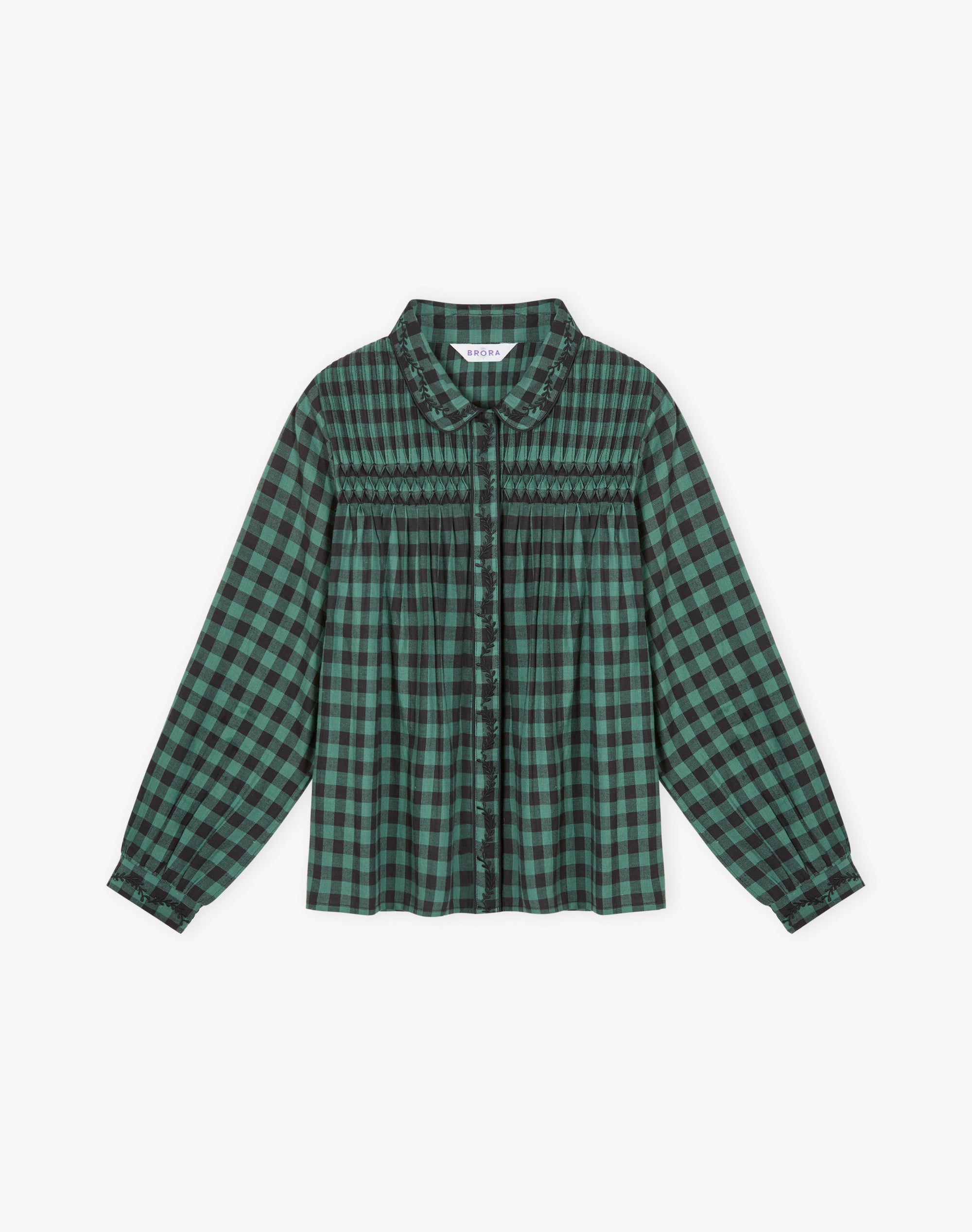 Brushed Cotton Gingham Smock Shirt