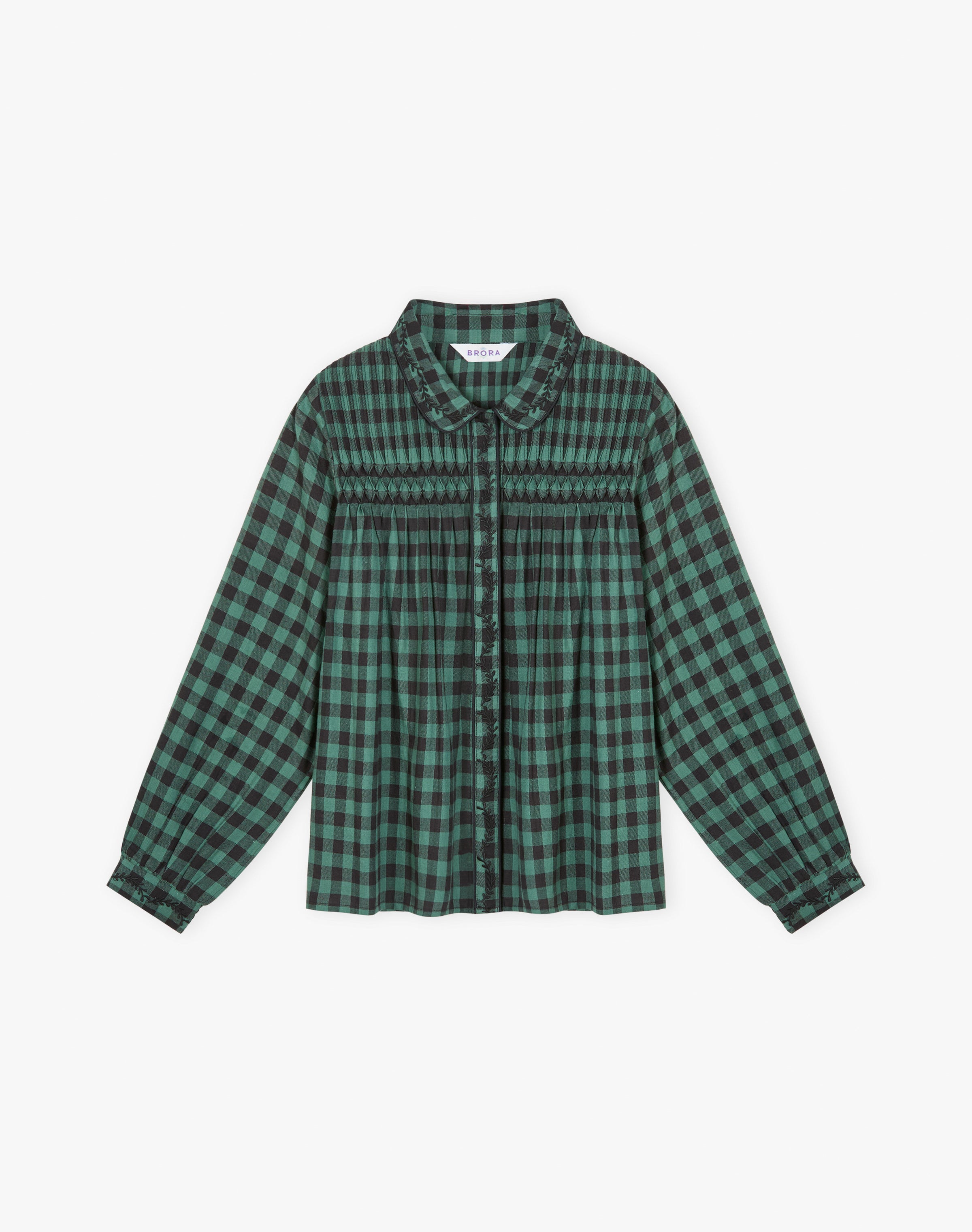 Brushed Cotton Gingham Smock Shirt