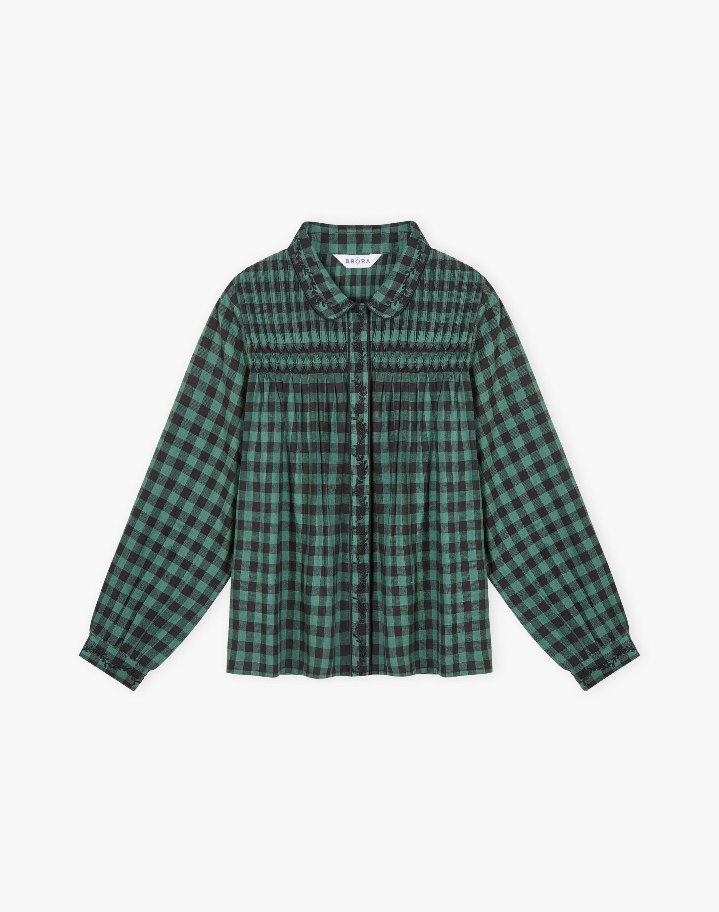 Brushed Cotton Gingham Smock Shirt