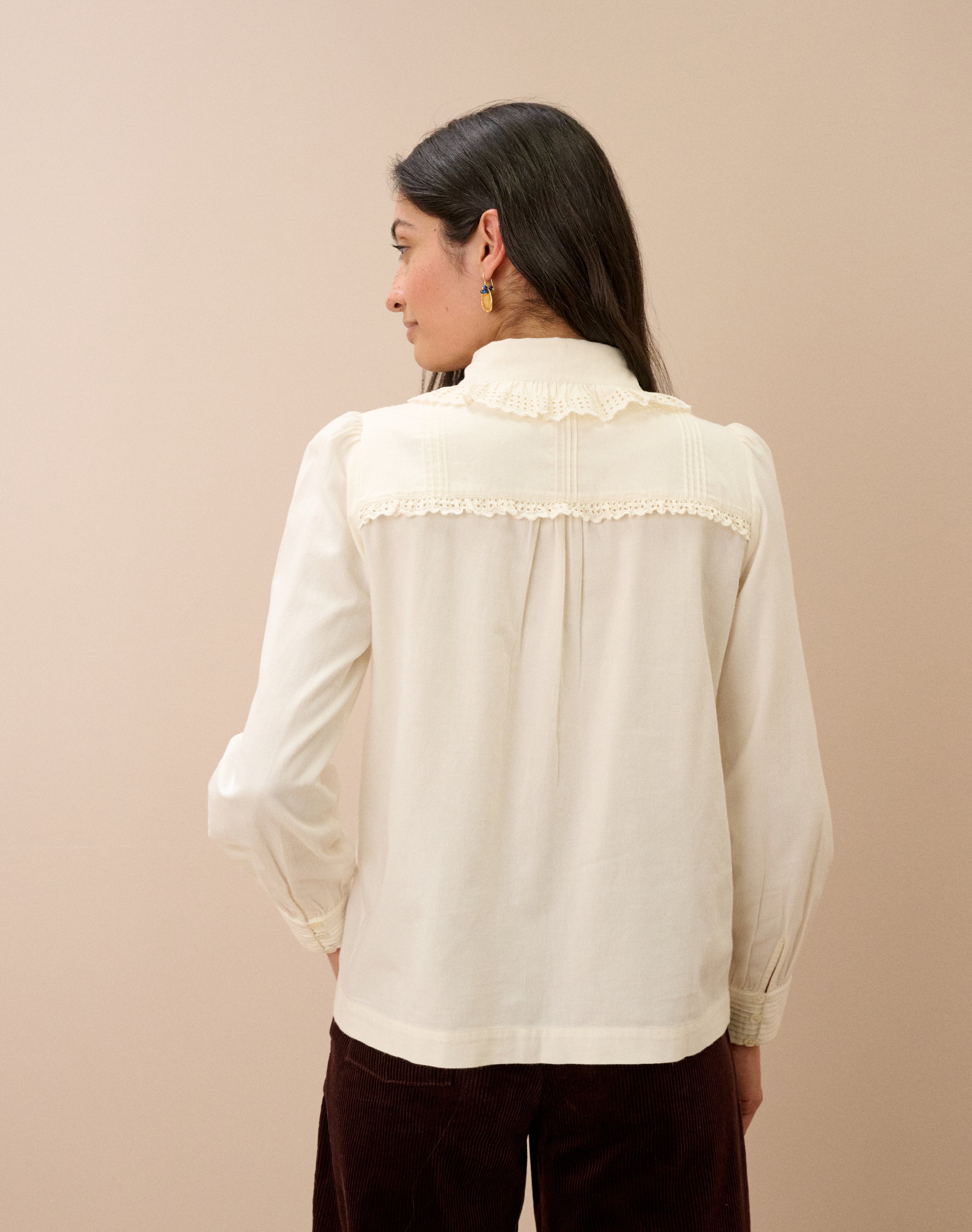 Brushed Cotton Broderie Anglaise Blouse