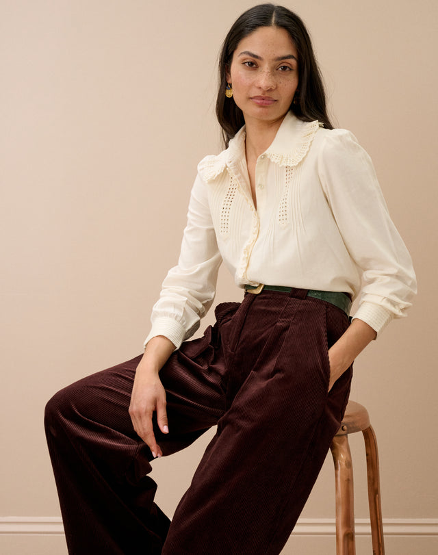Brushed Cotton Broderie Anglaise Blouse