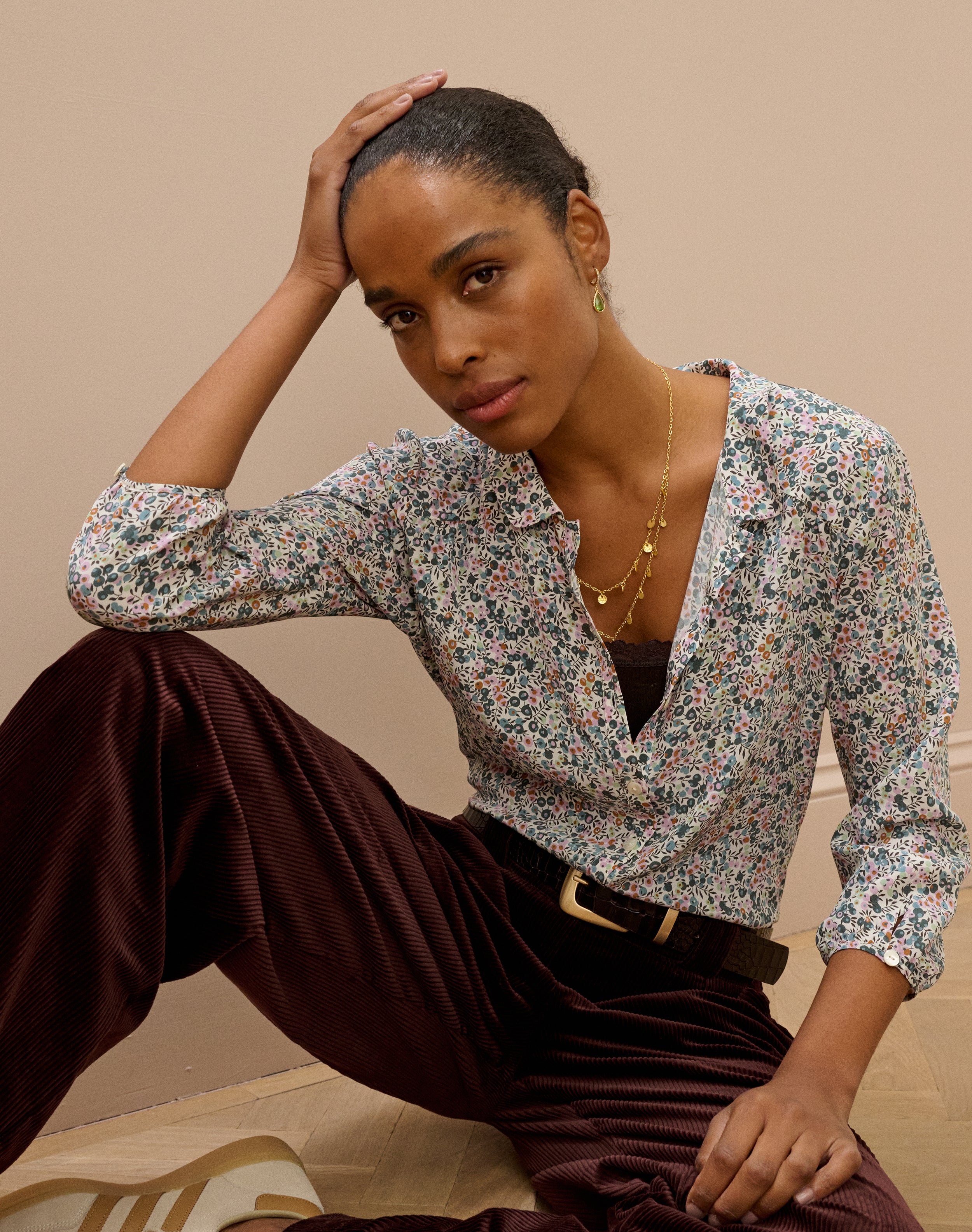 Liberty Print Silk Peter Pan Blouse