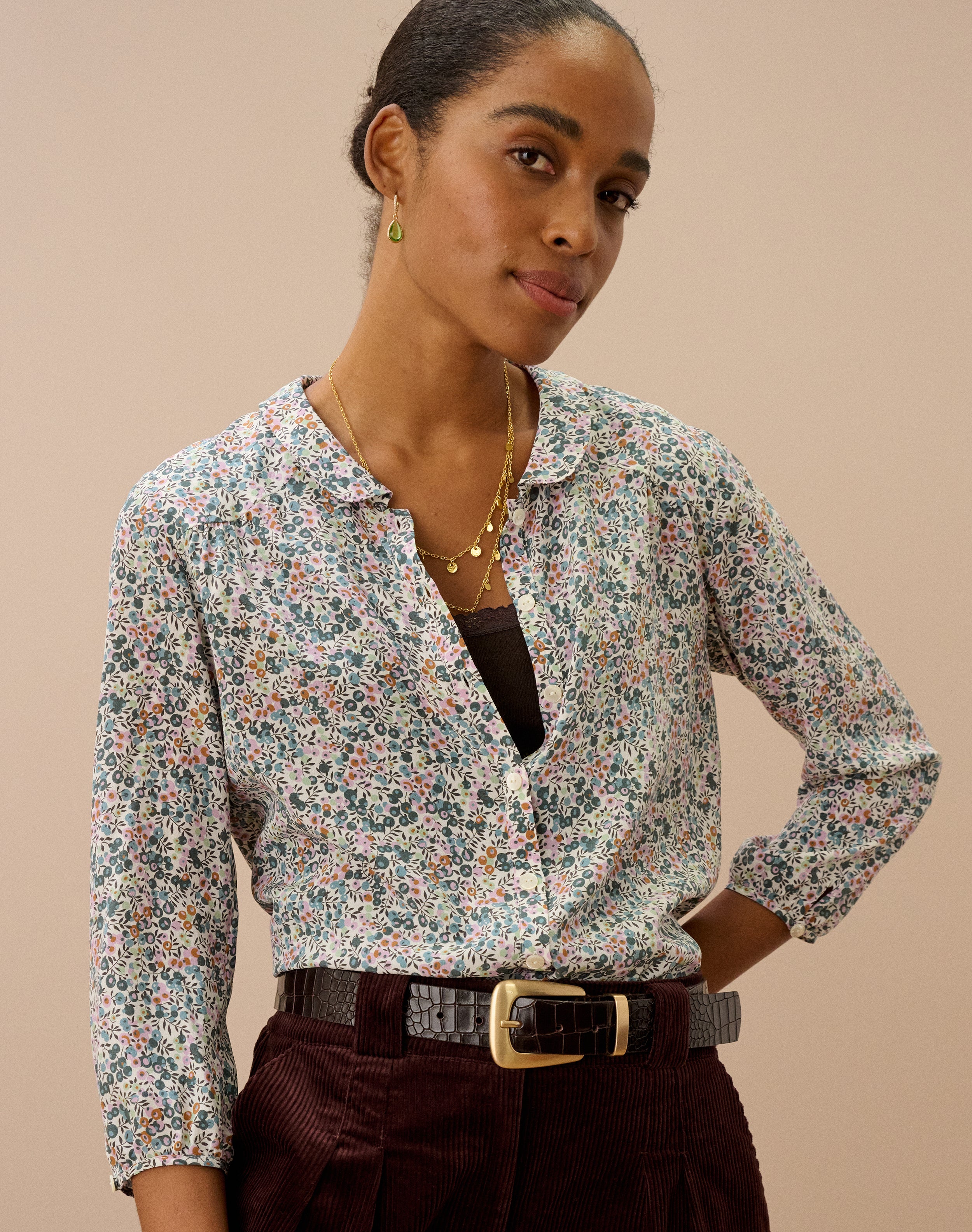 Liberty Print Silk Peter Pan Blouse