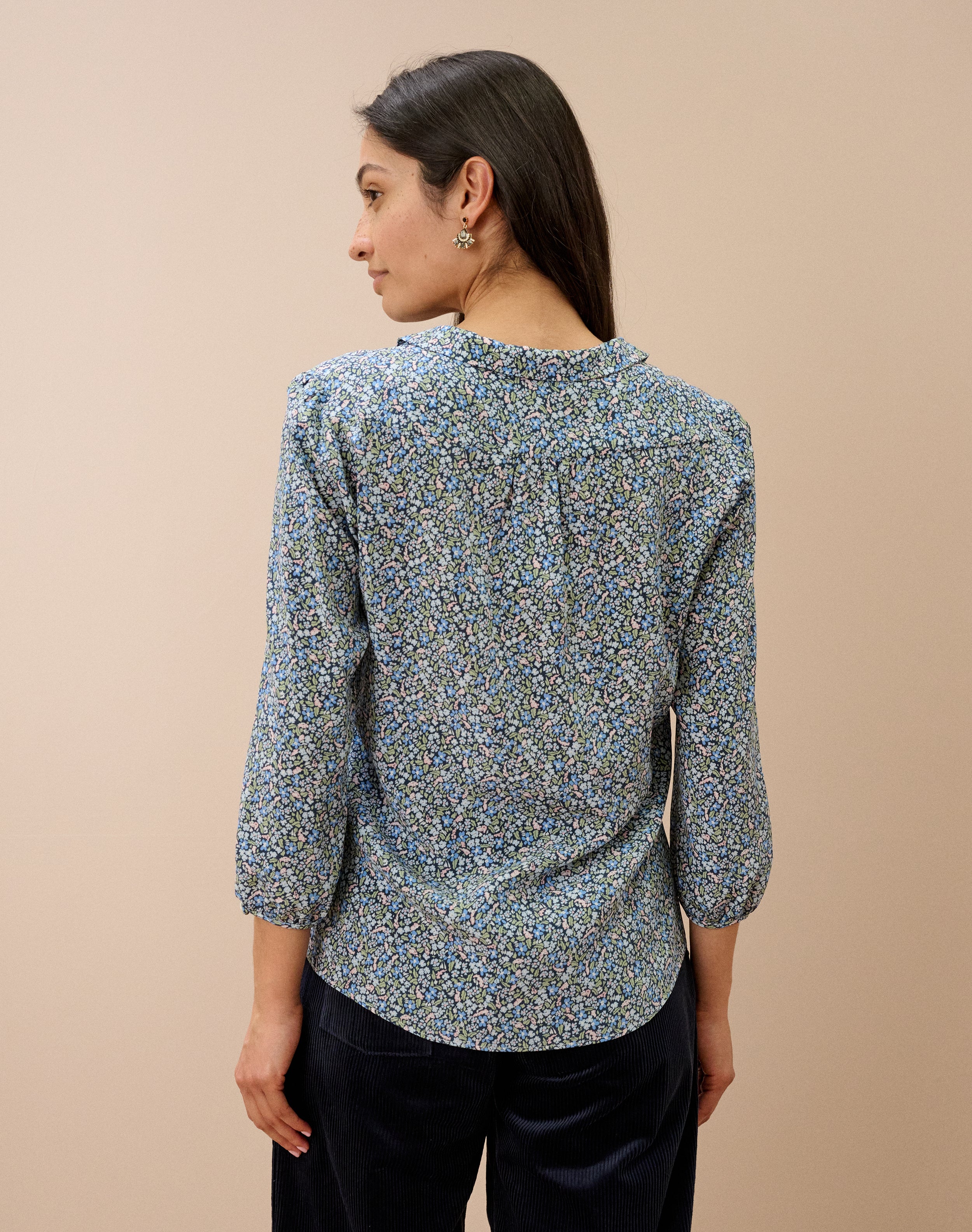 Liberty Print Silk Peter Pan Blouse