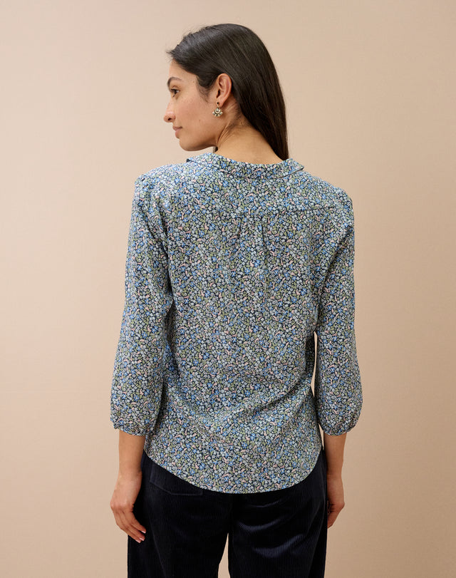 Liberty Print Silk Peter Pan Blouse