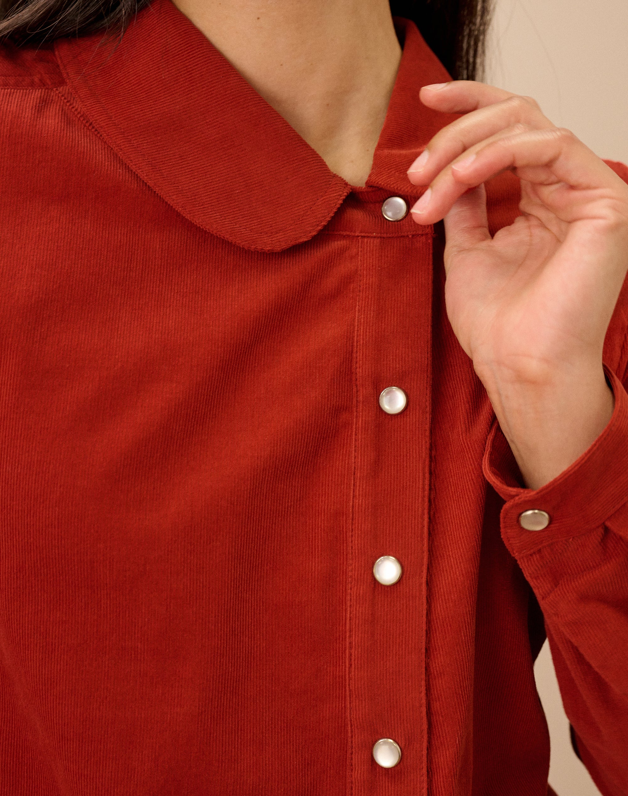 Needlecord Asymmetric Shirt