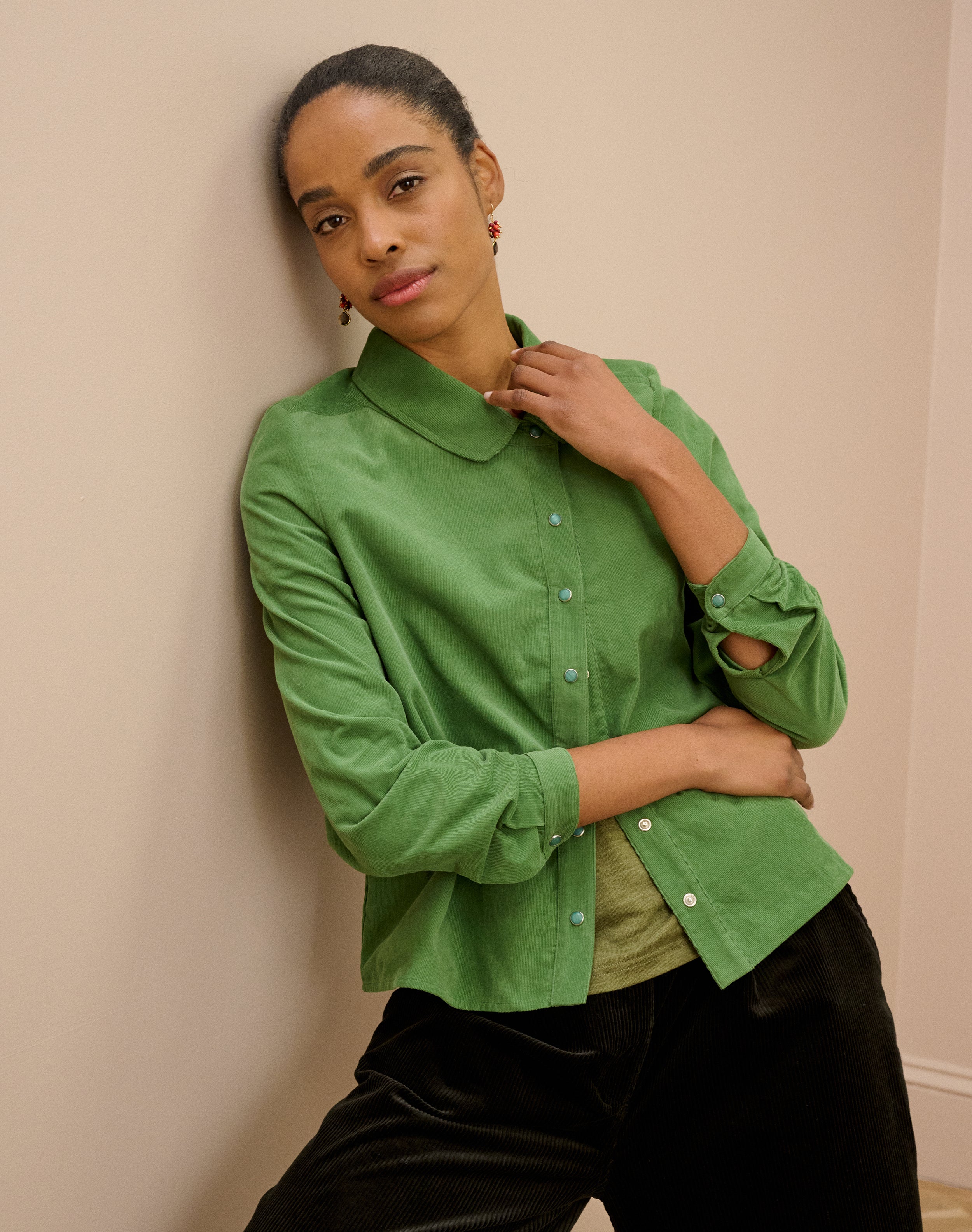 Needlecord Asymmetric Shirt
