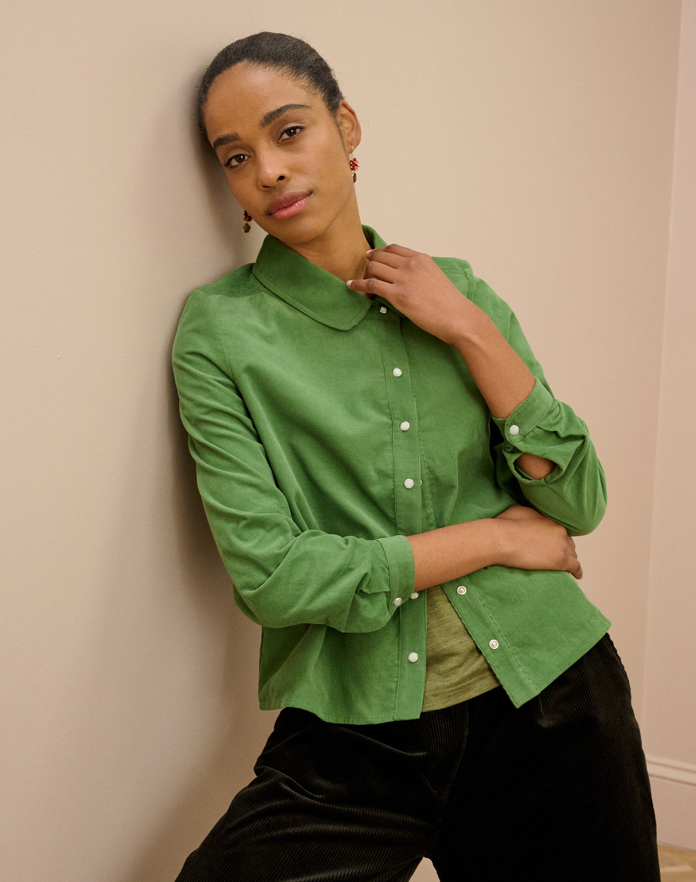 Needlecord Asymmetric Shirt