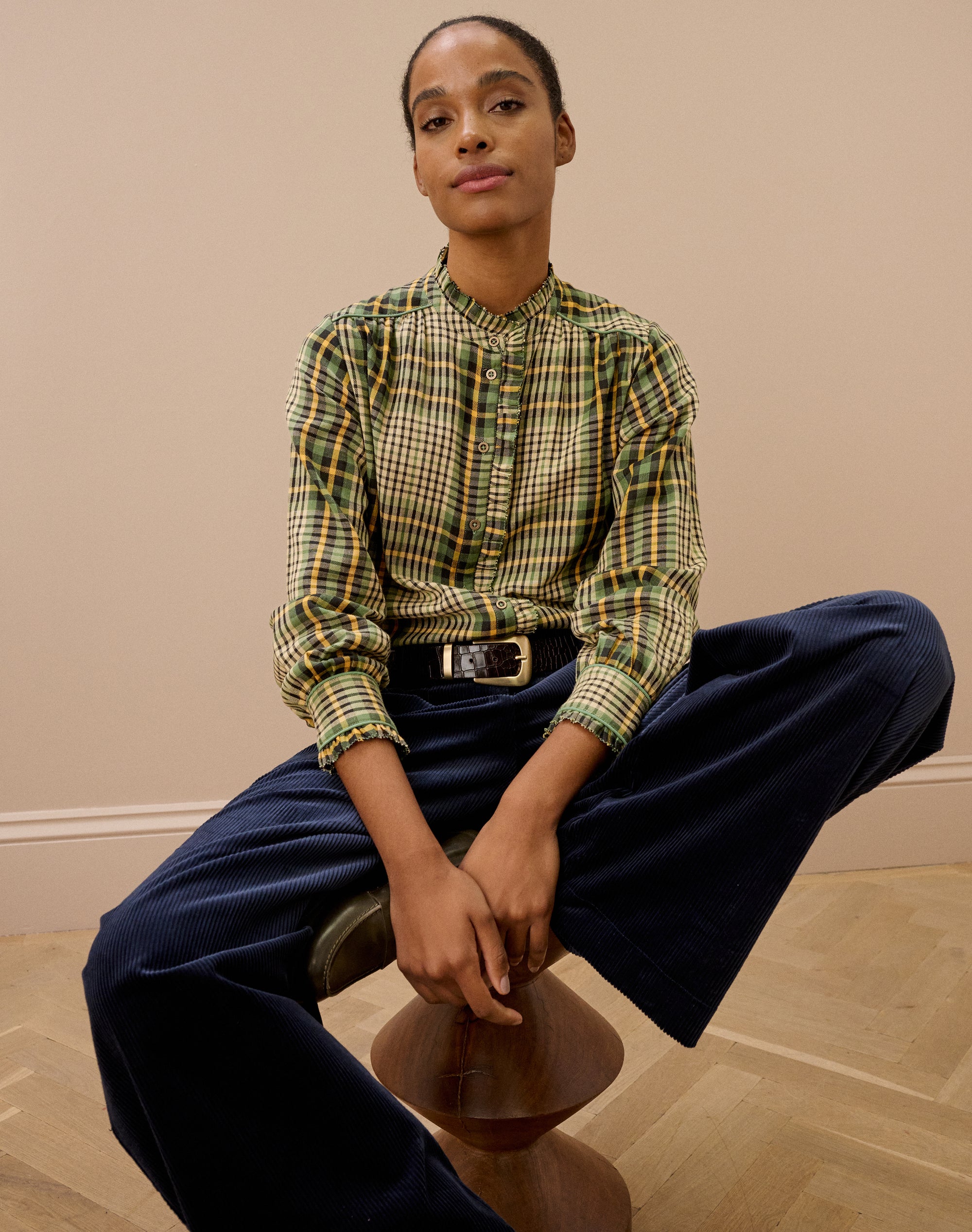 Brushed Cotton Check Pie Crust Shirt