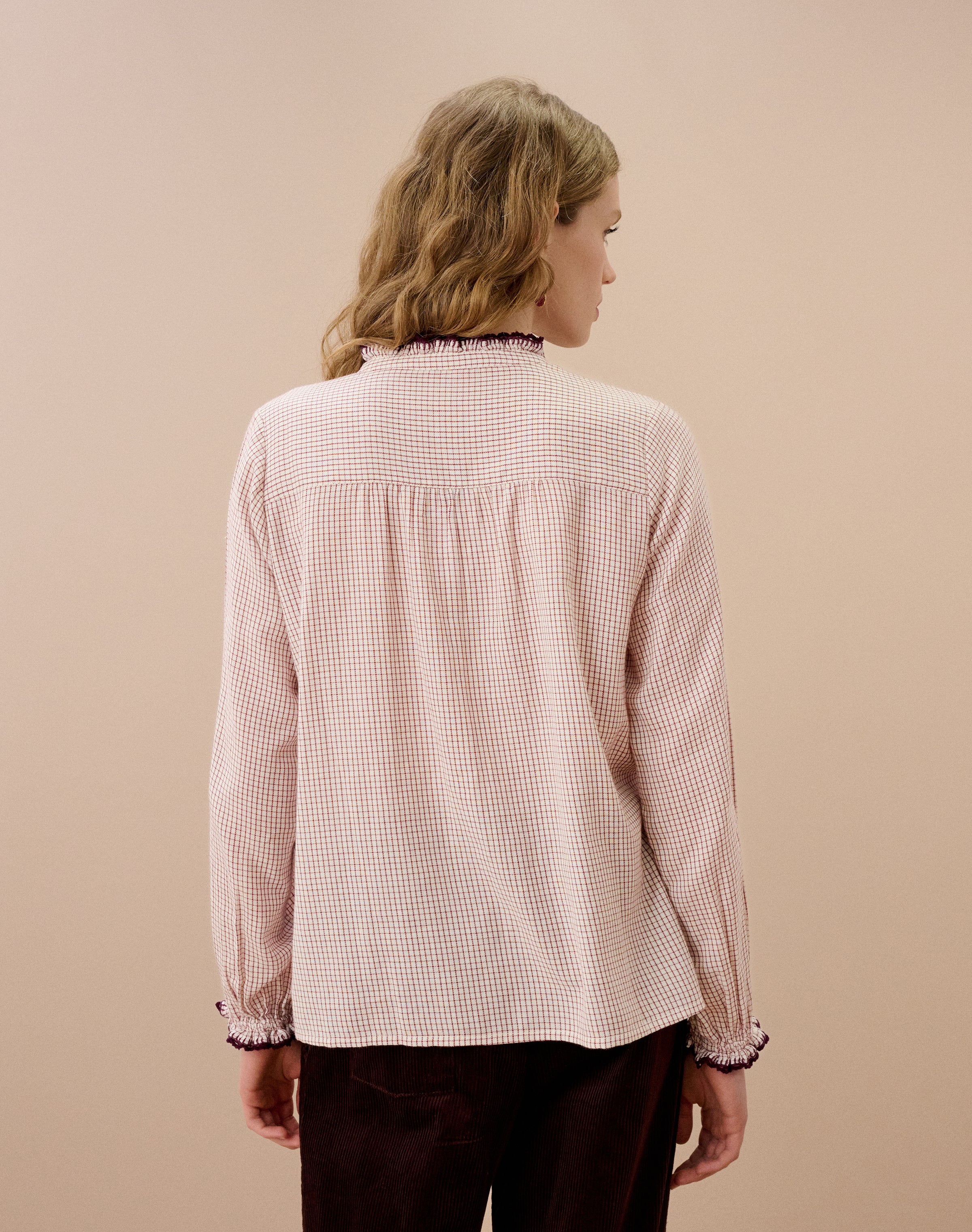 Brushed Cotton Mini Check Blouse