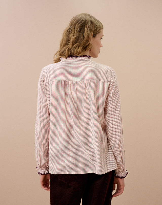 Brushed Cotton Mini Check Blouse