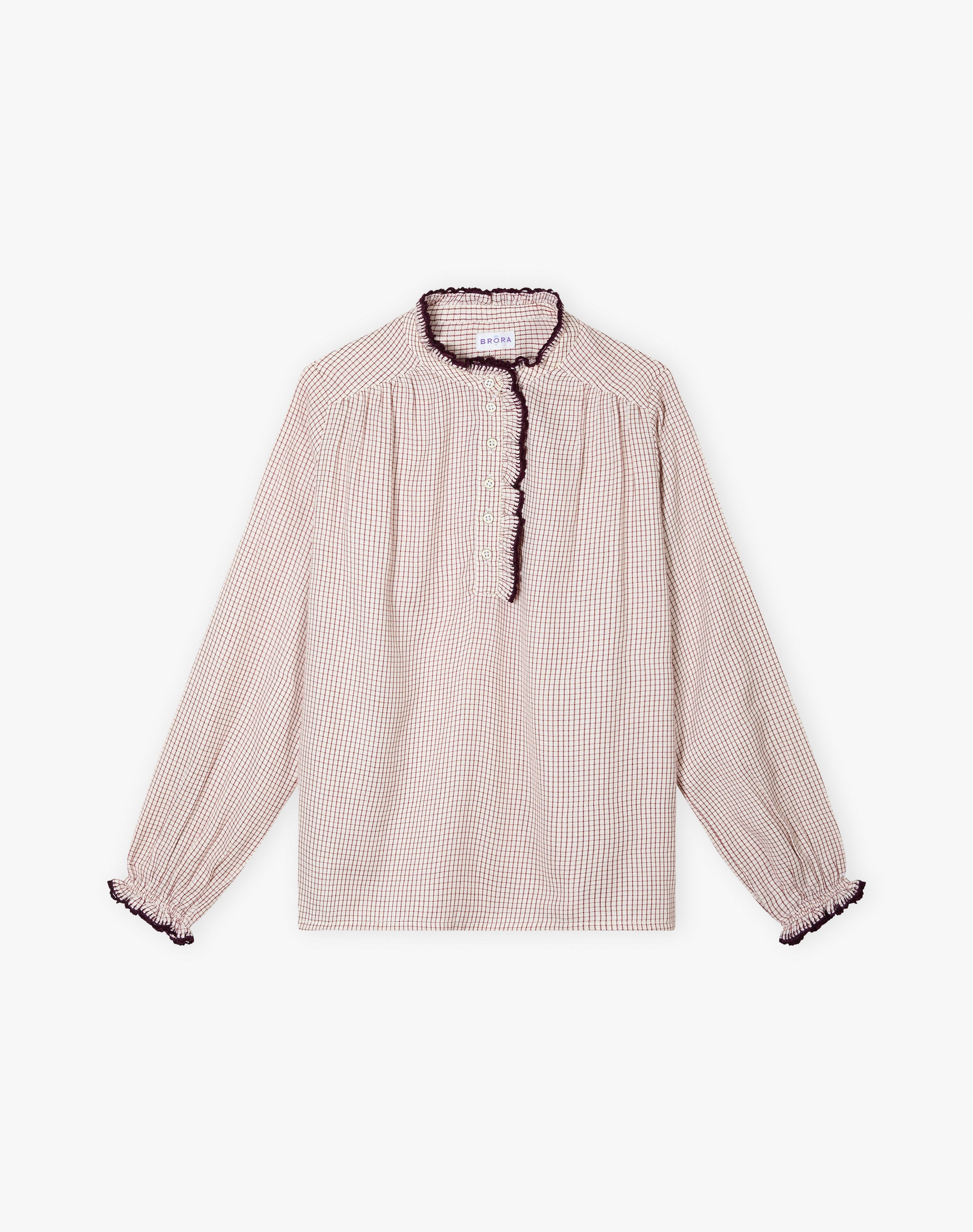 Brushed Cotton Mini Check Blouse