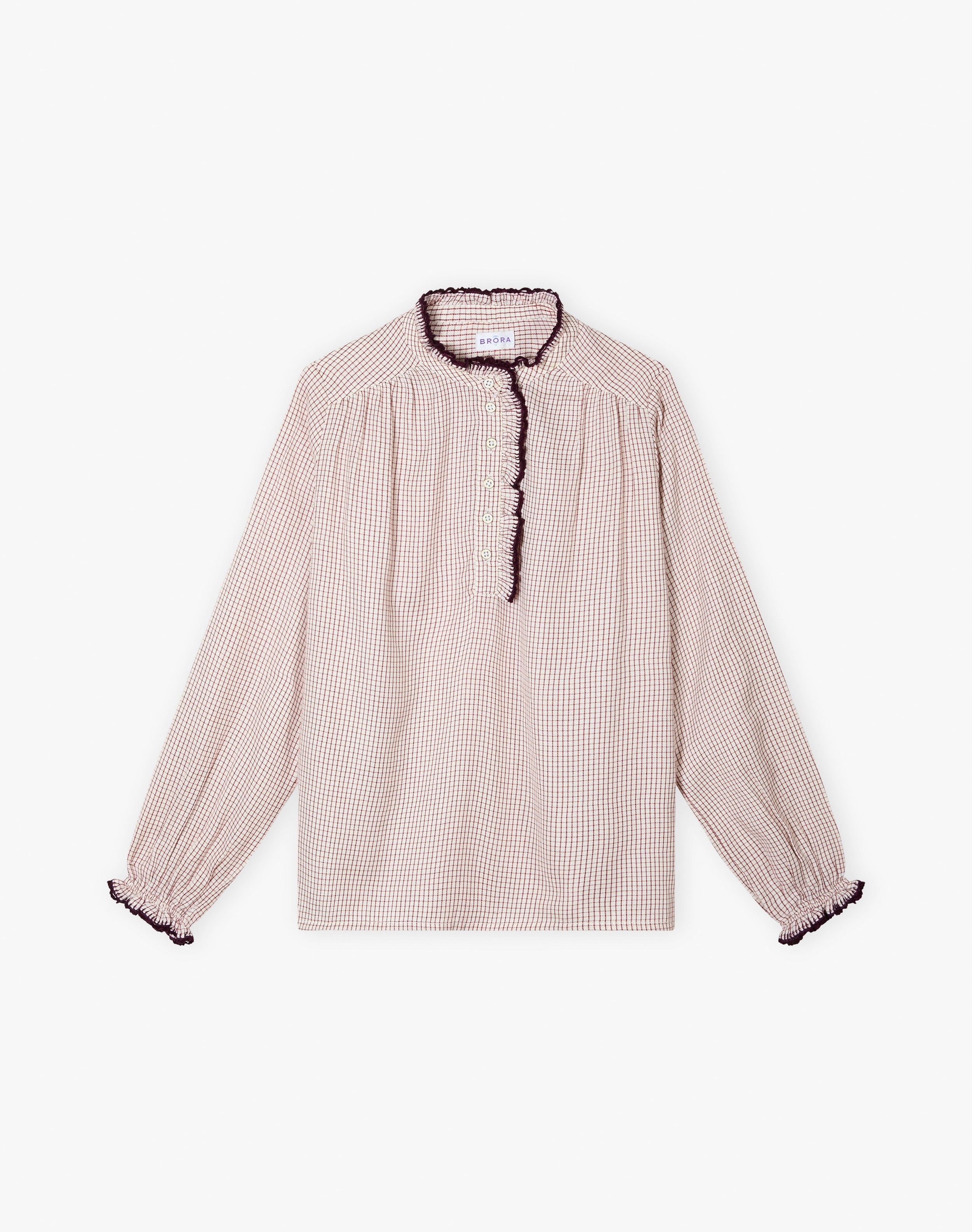 Brushed Cotton Mini Check Blouse