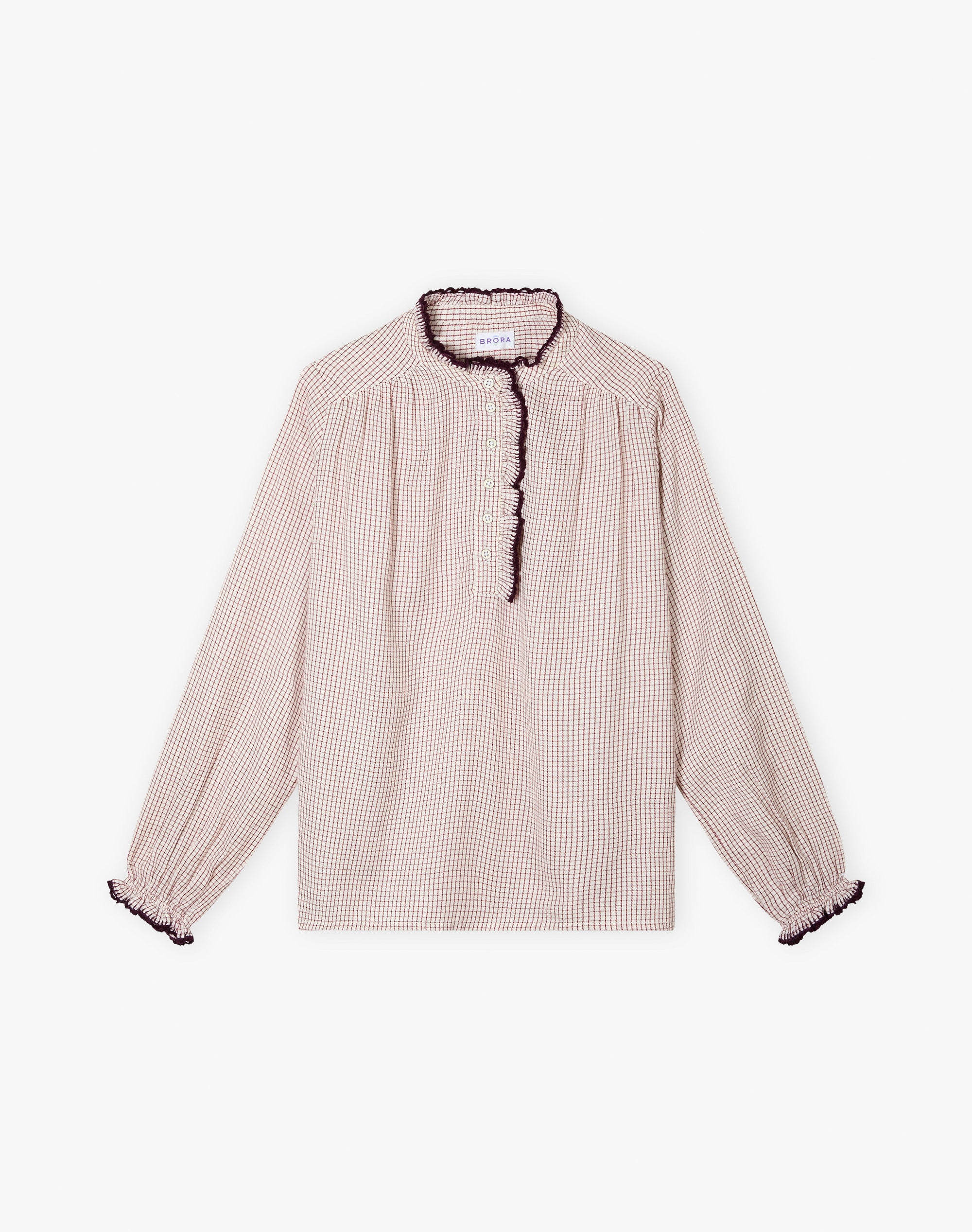 Brushed Cotton Mini Check Blouse
