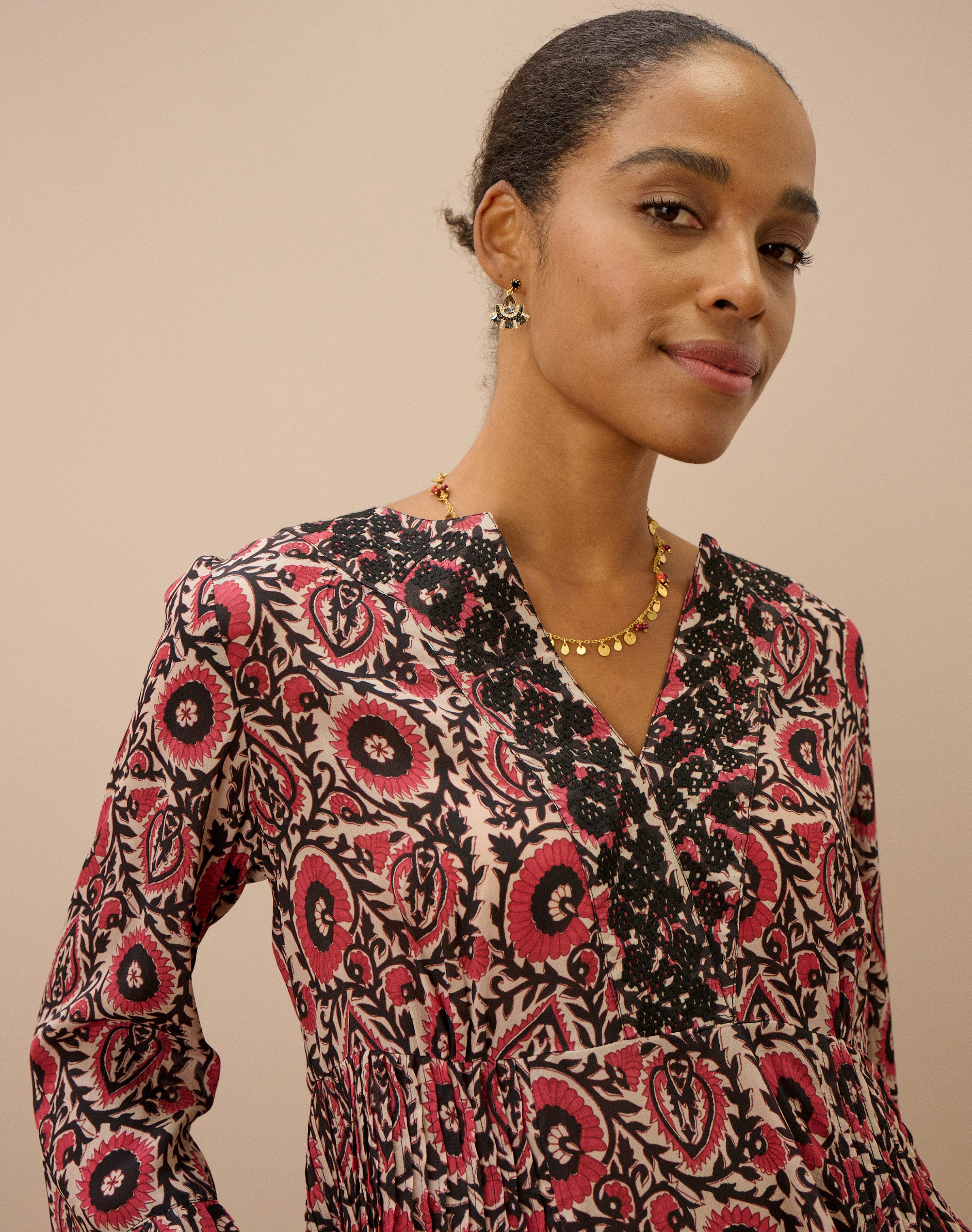 Block Print Embroidered Blouse