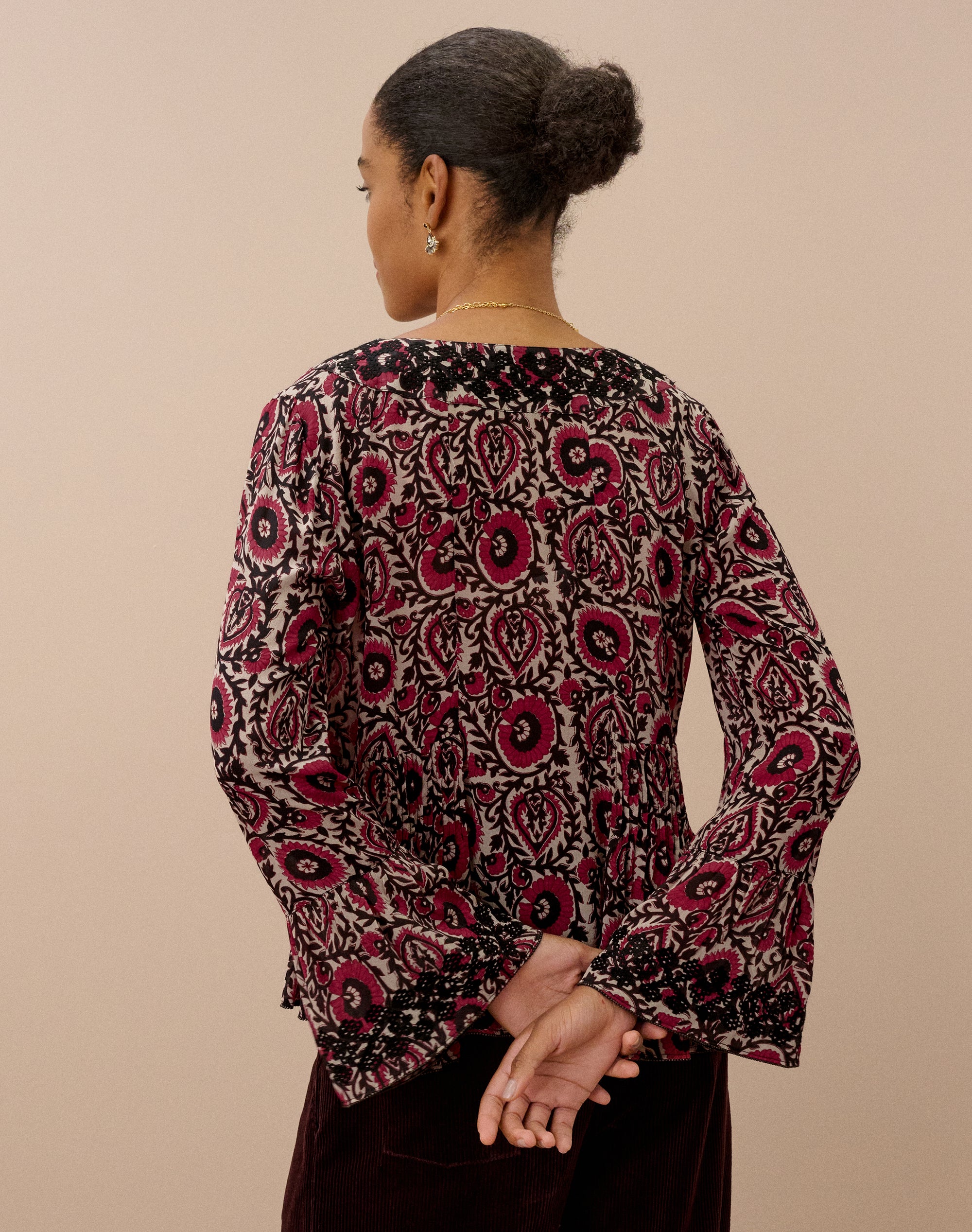 Block Print Embroidered Blouse