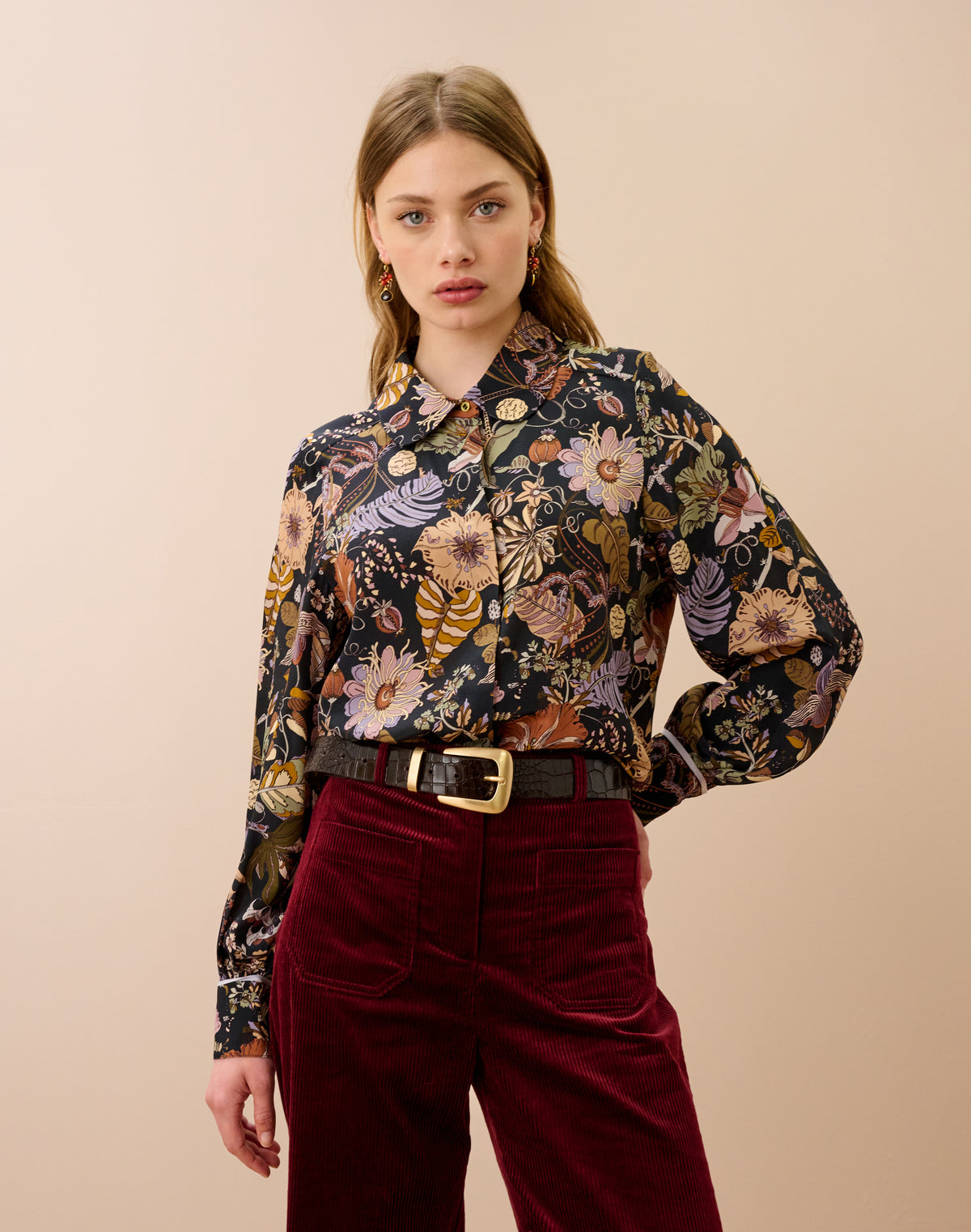 Liberty Print Silk Crepe De Chine Shirt