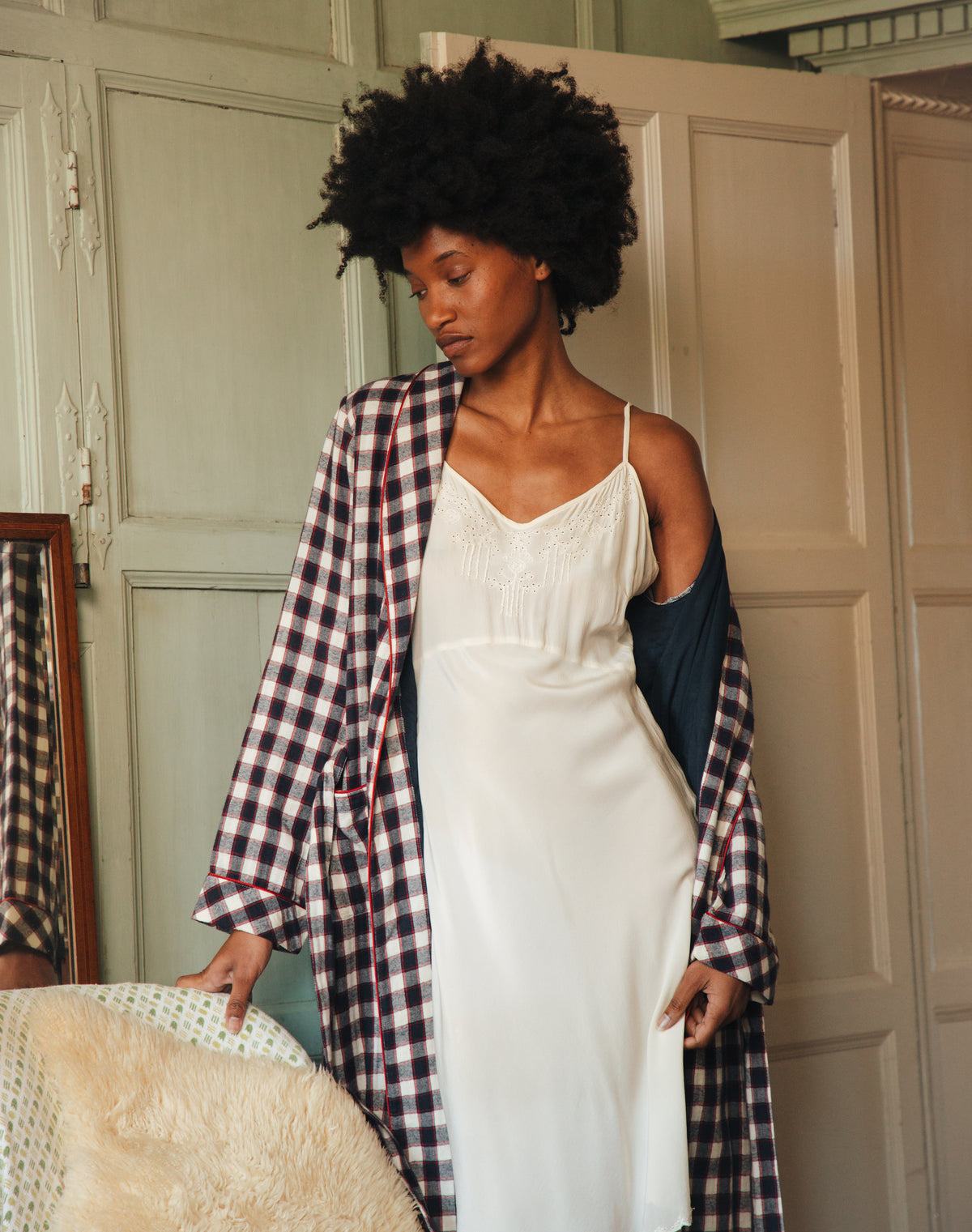 Embroidered Silk Slip