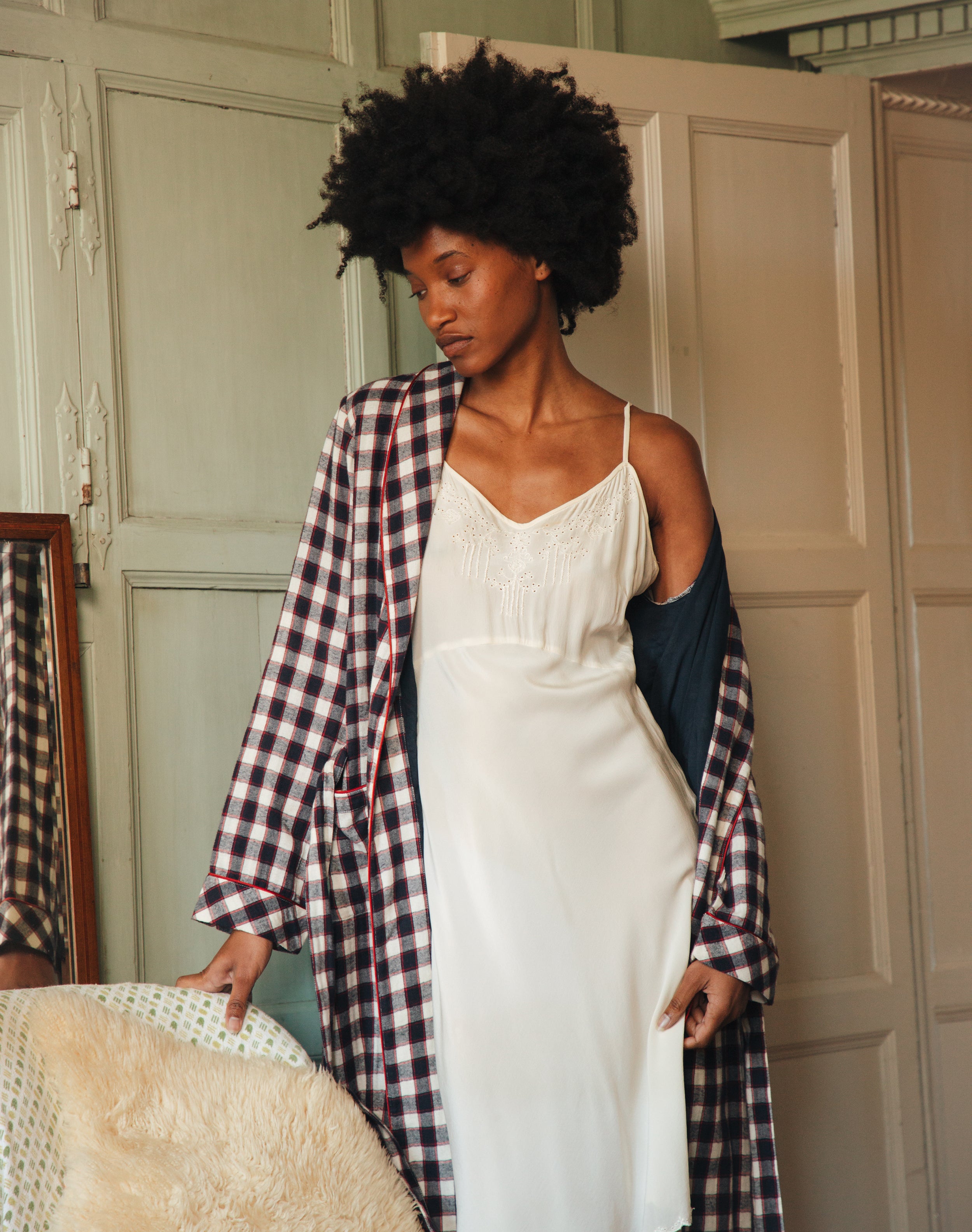 Embroidered Silk Slip
