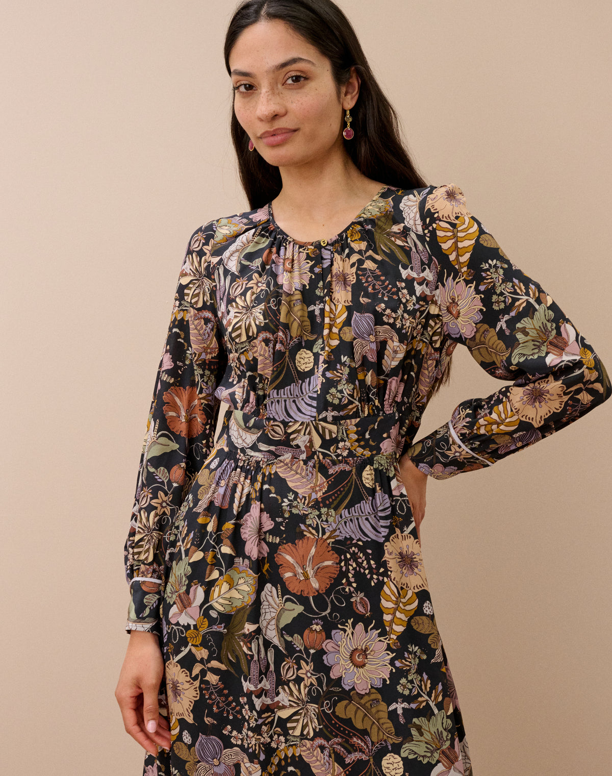 Liberty Print Silk Crepe De Chine Dress