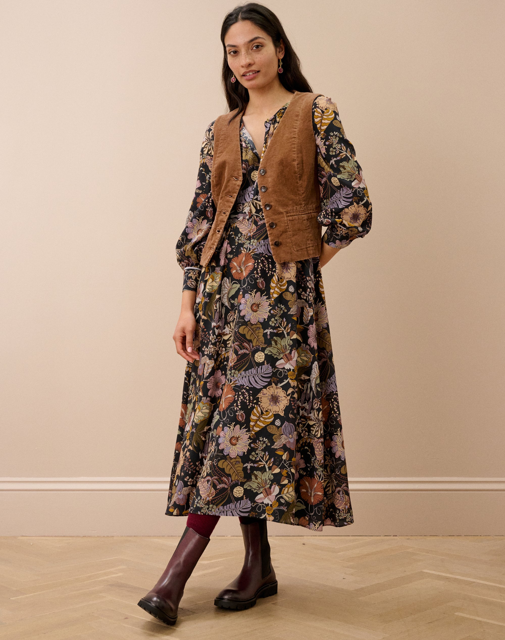 Liberty Print Silk Crepe De Chine Dress